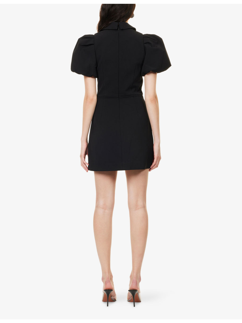 Emma Puffed-Sleeves Stretch-Woven Mini Dress - 4