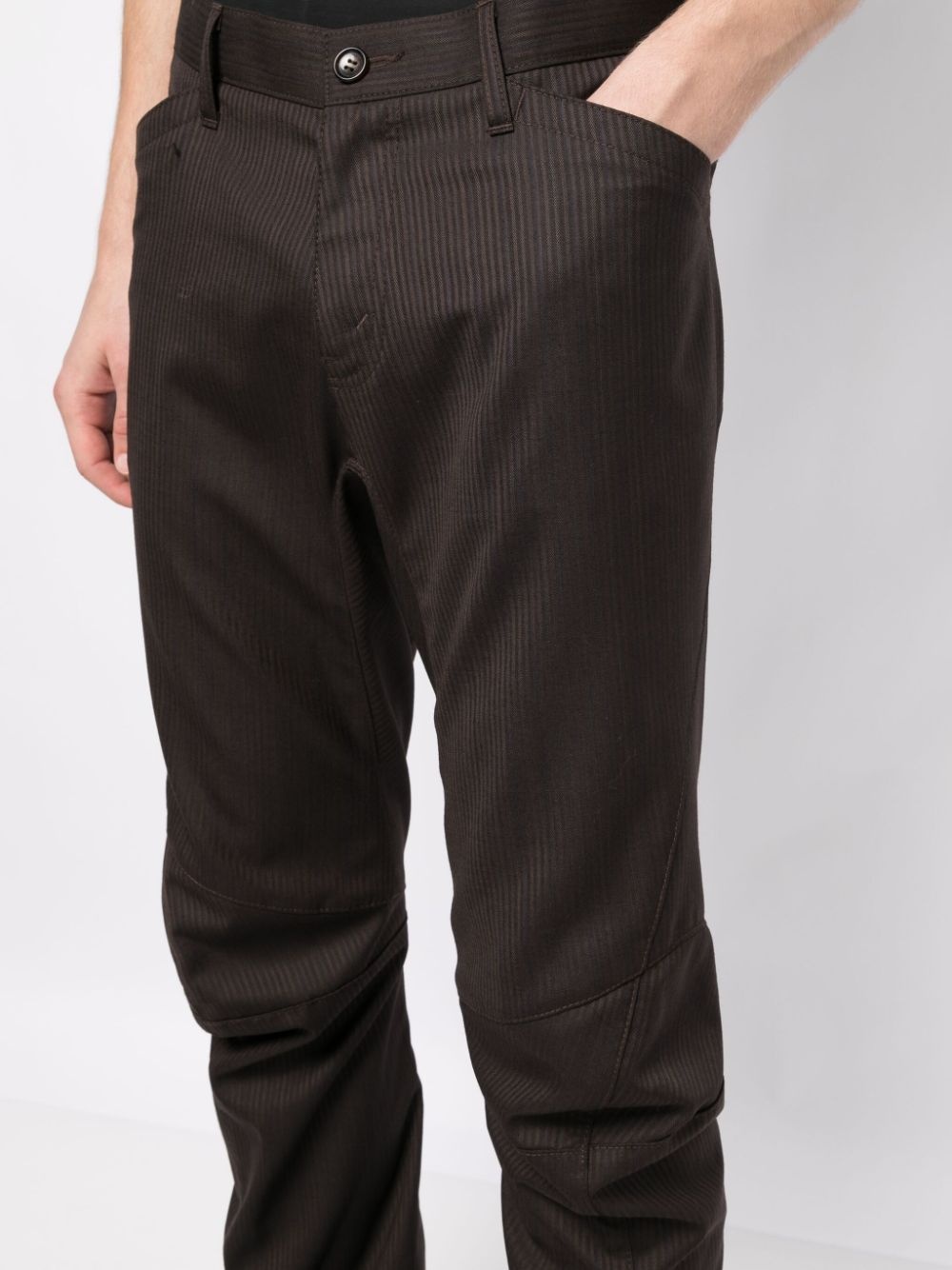stripe-print ruched tailored trousers - 10