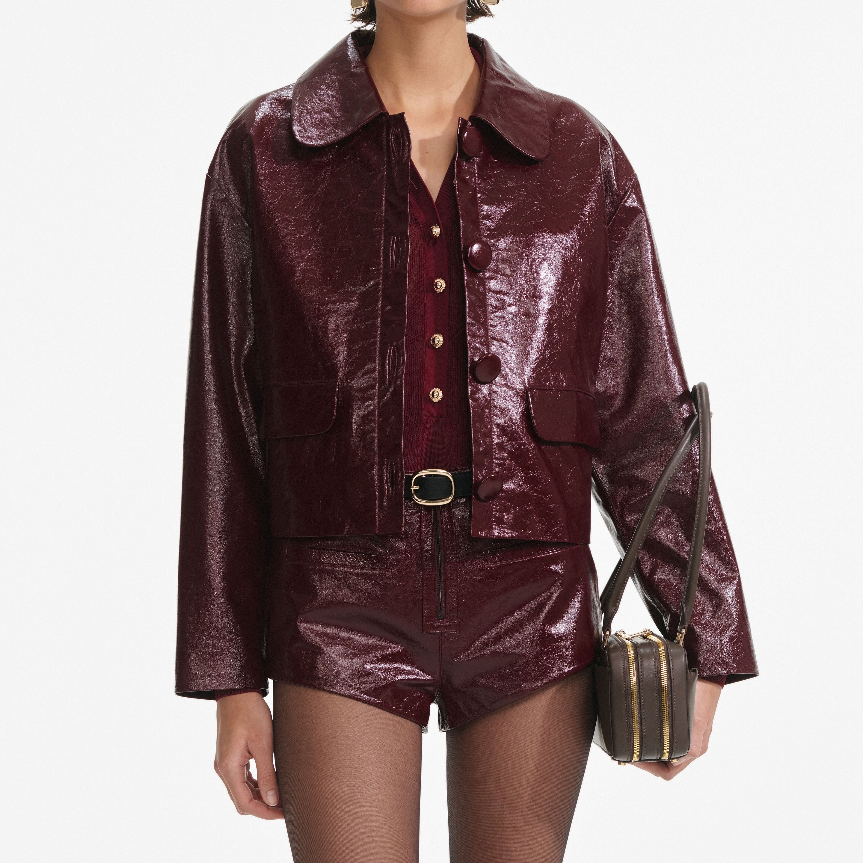 Burgundy Leather  Jacket - 4