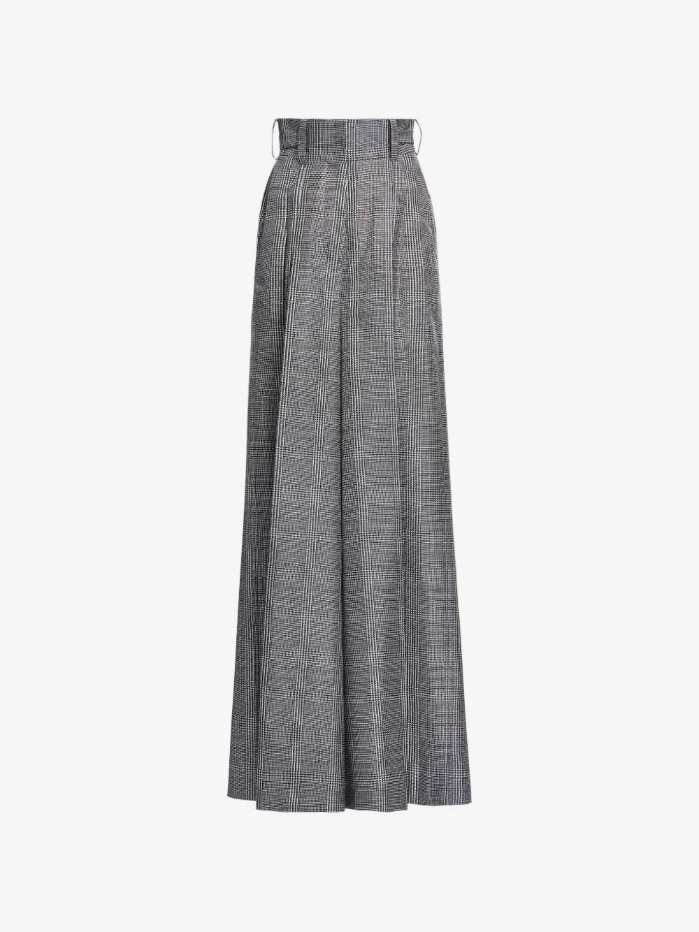 Prince de Galles-print silk trousers - 1