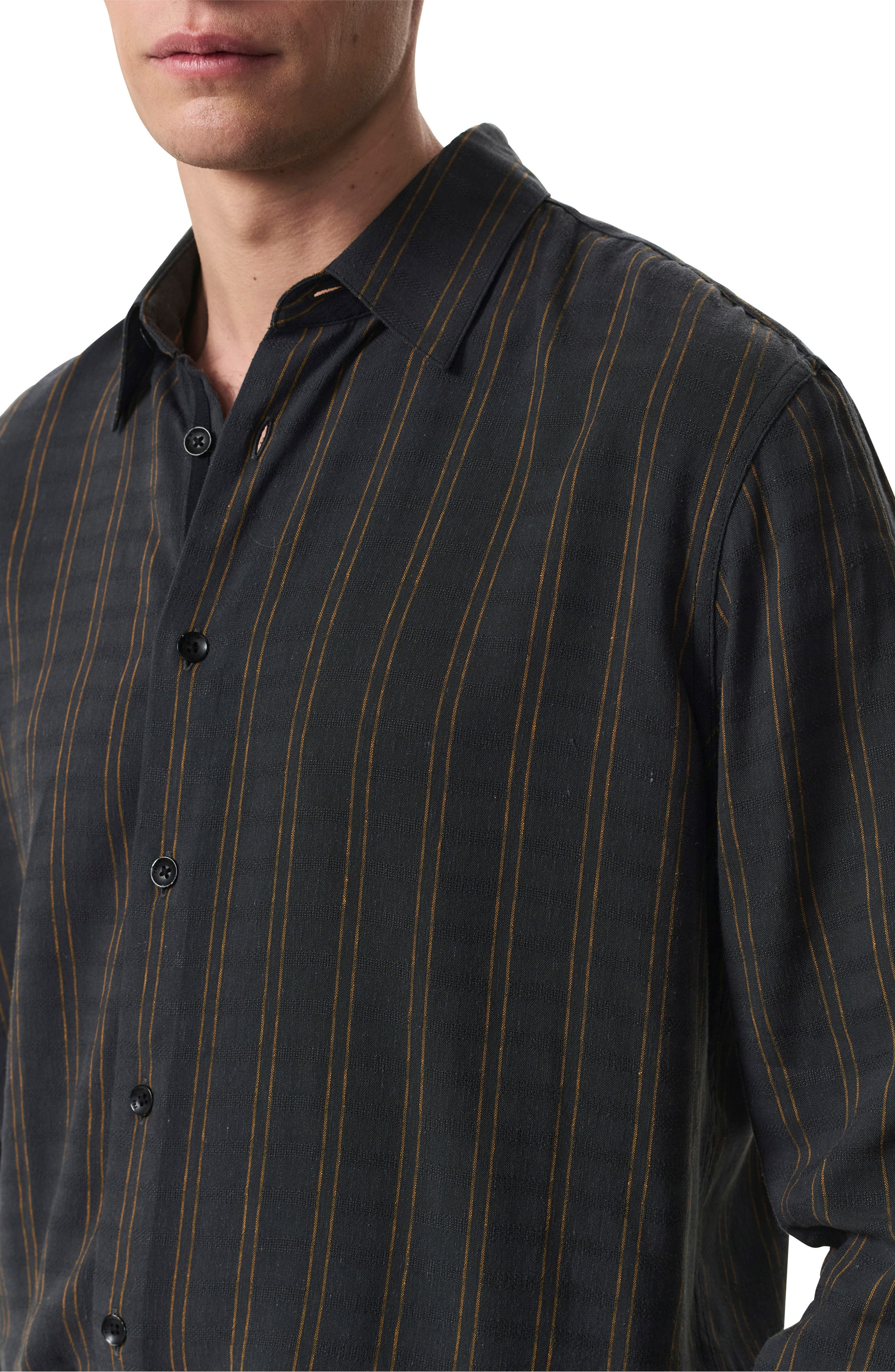 rag & bone Dalton Dobby Plaid Shirt in Black at Nordstrom - 2