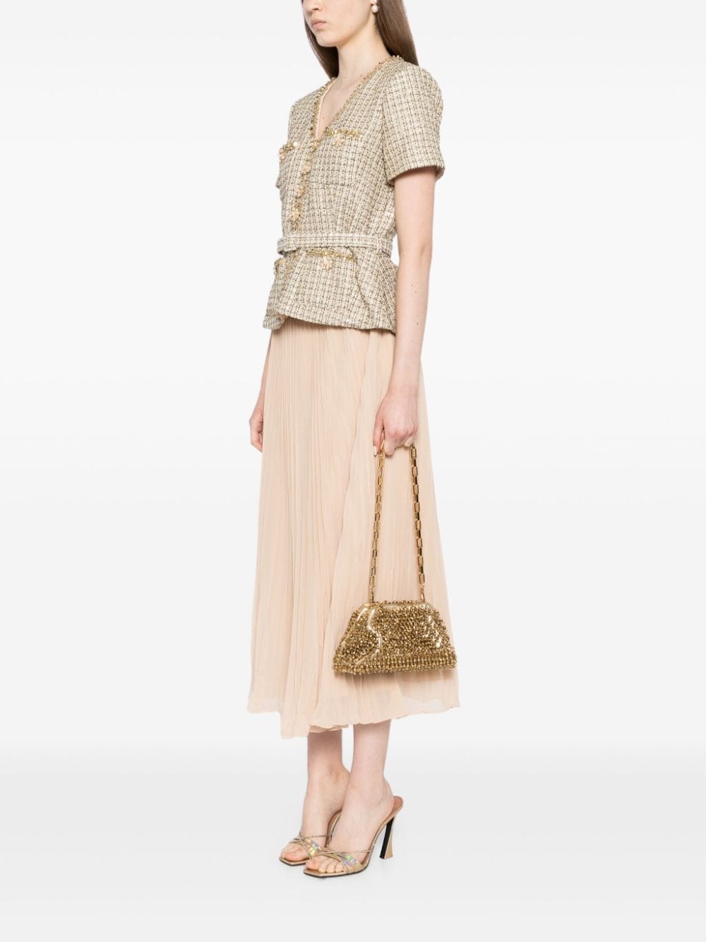 crystal embellishment clutch bag - 2