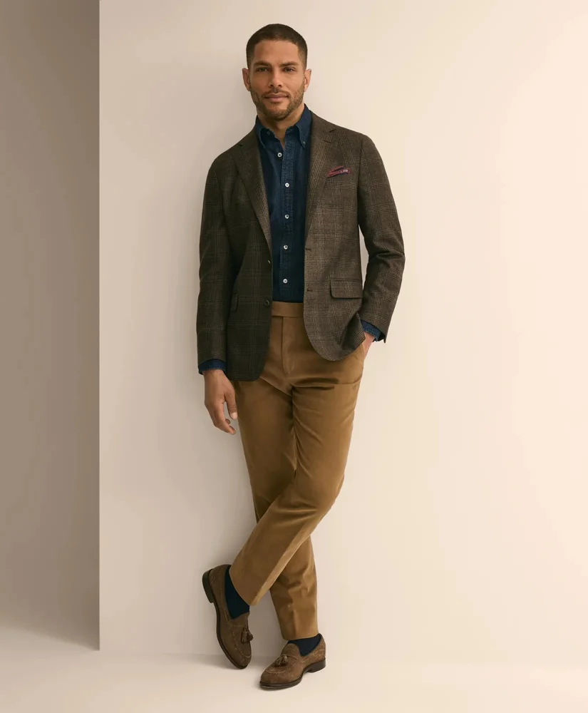 Classic Fit Cotton Blend Moleskin Dress Pants - 1