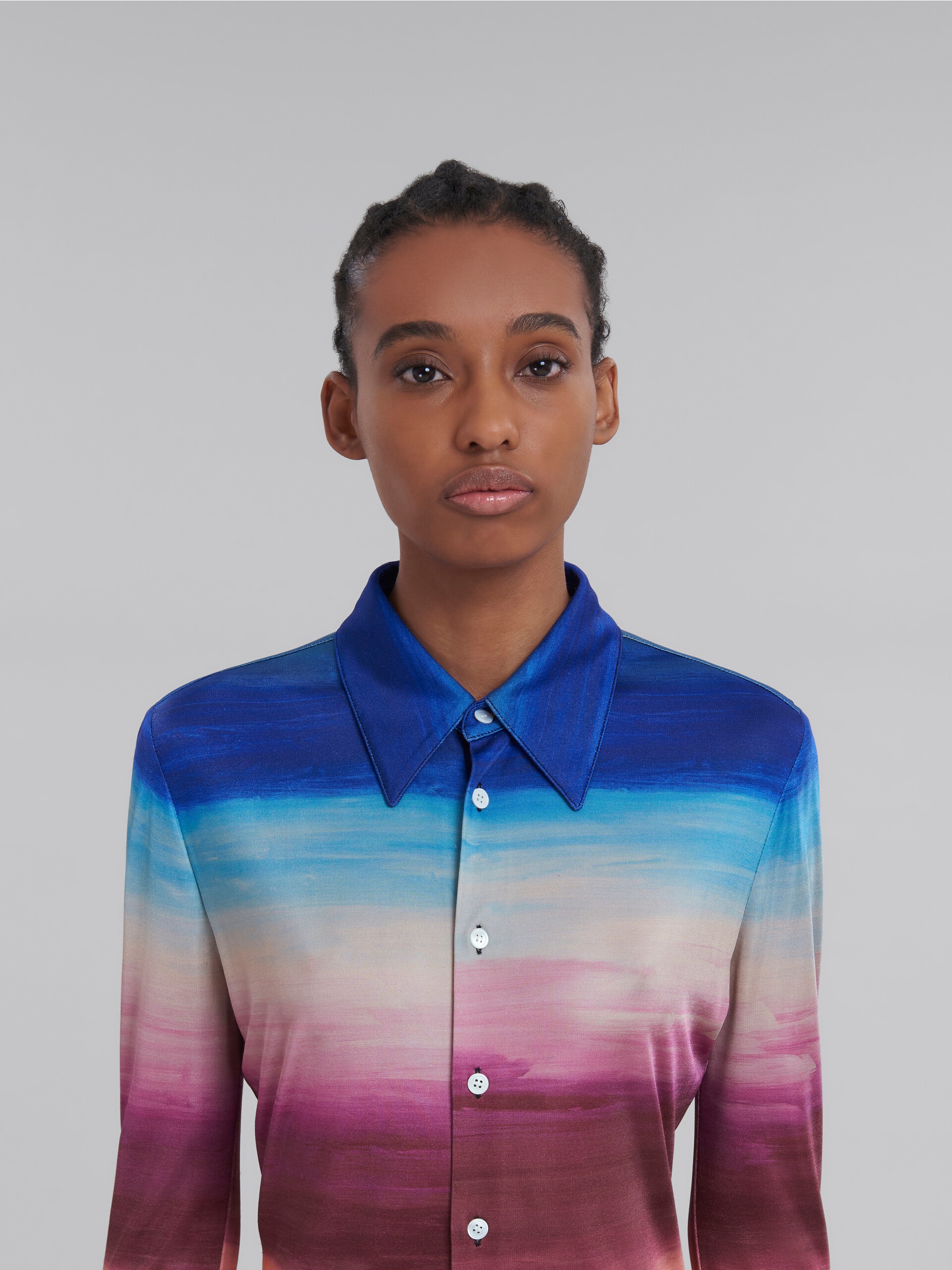 MULTICOLOURED VISCOSE JERSEY SHIRT WITH DARK SIDE OF THE MOON PRINT - 4