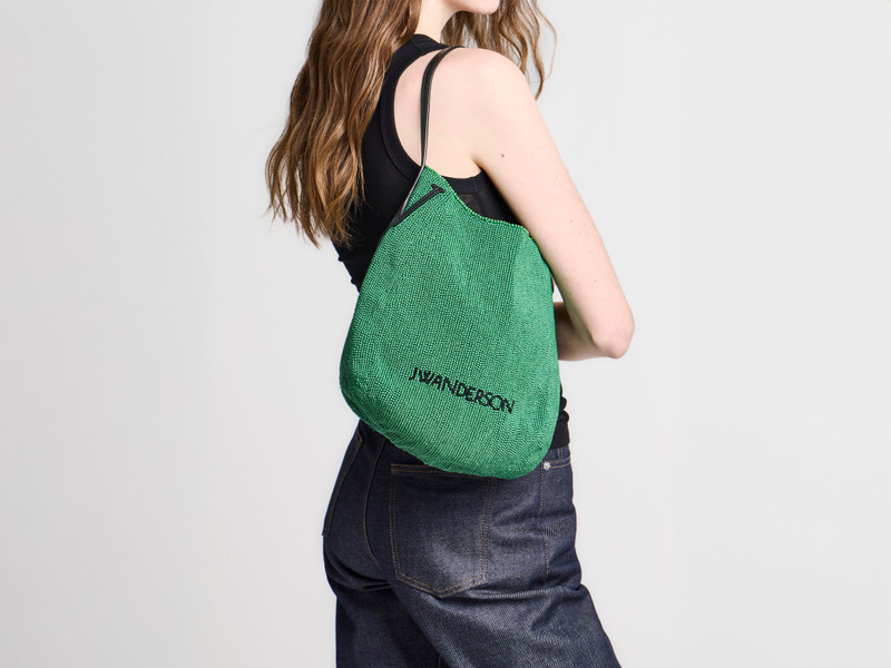 SMALL BEADED BULB BAG IN GREEN 1