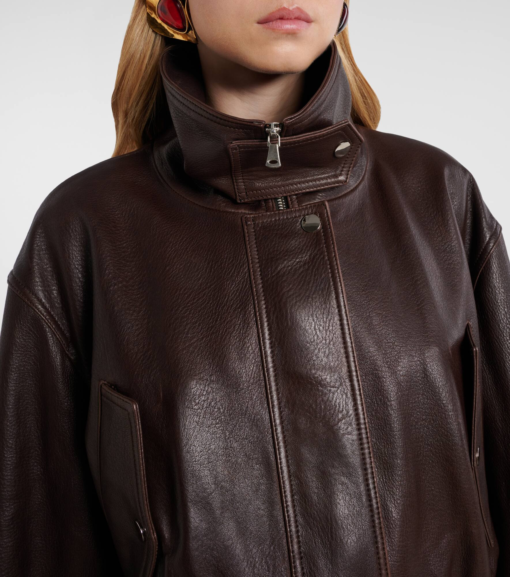 Briar leather bomber jacket - 4