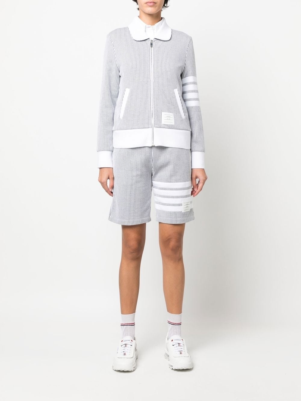 zip-fastening seersucker jacket - 2