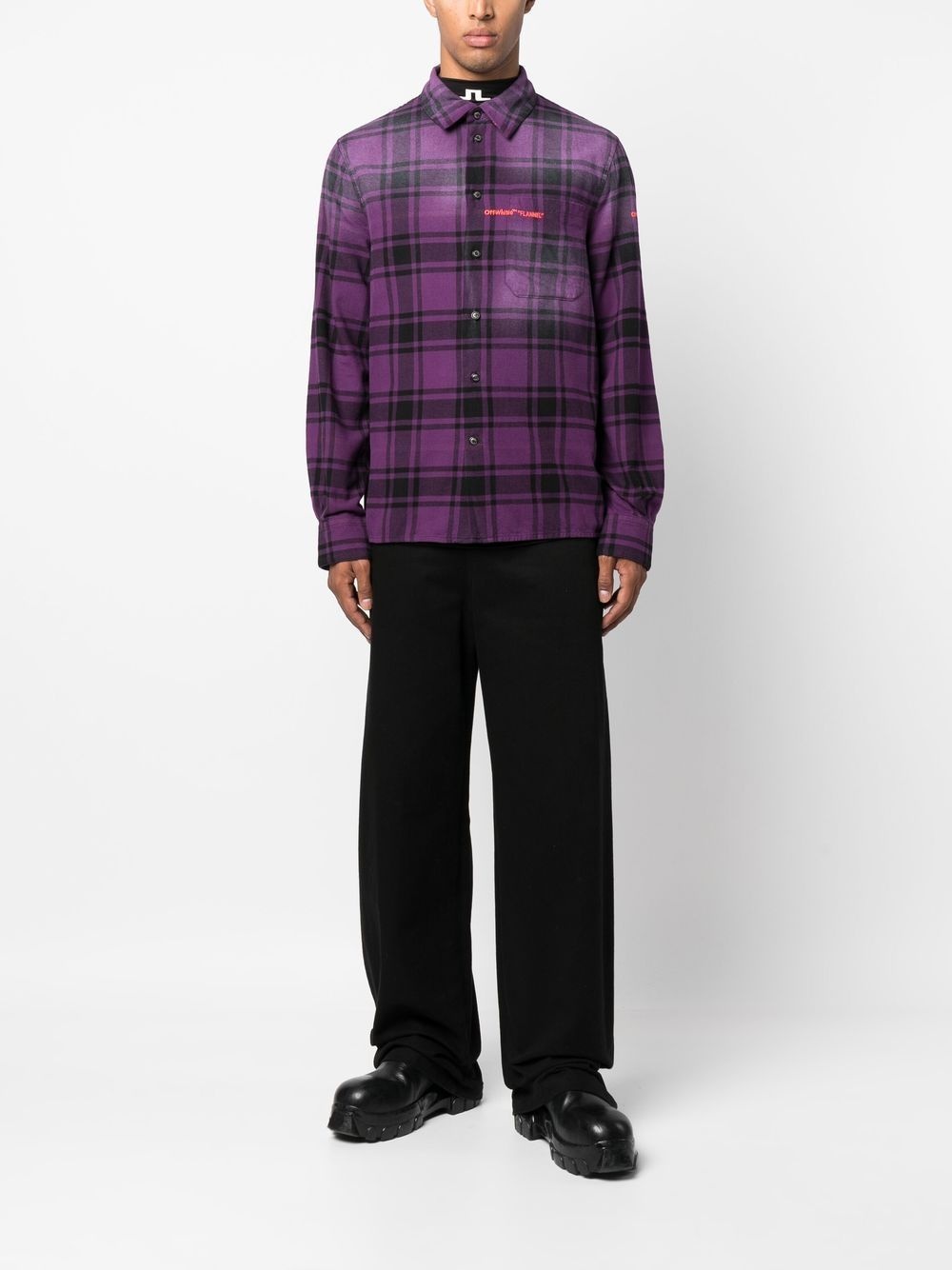 Helvet Patt check-print flannel shirt - 2