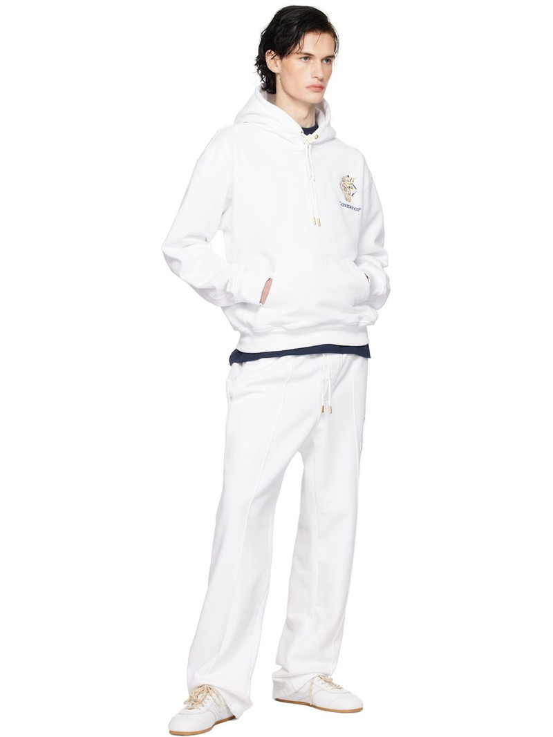 CASABLANCA White Diamond Column Embroidered Sweatpants outlook