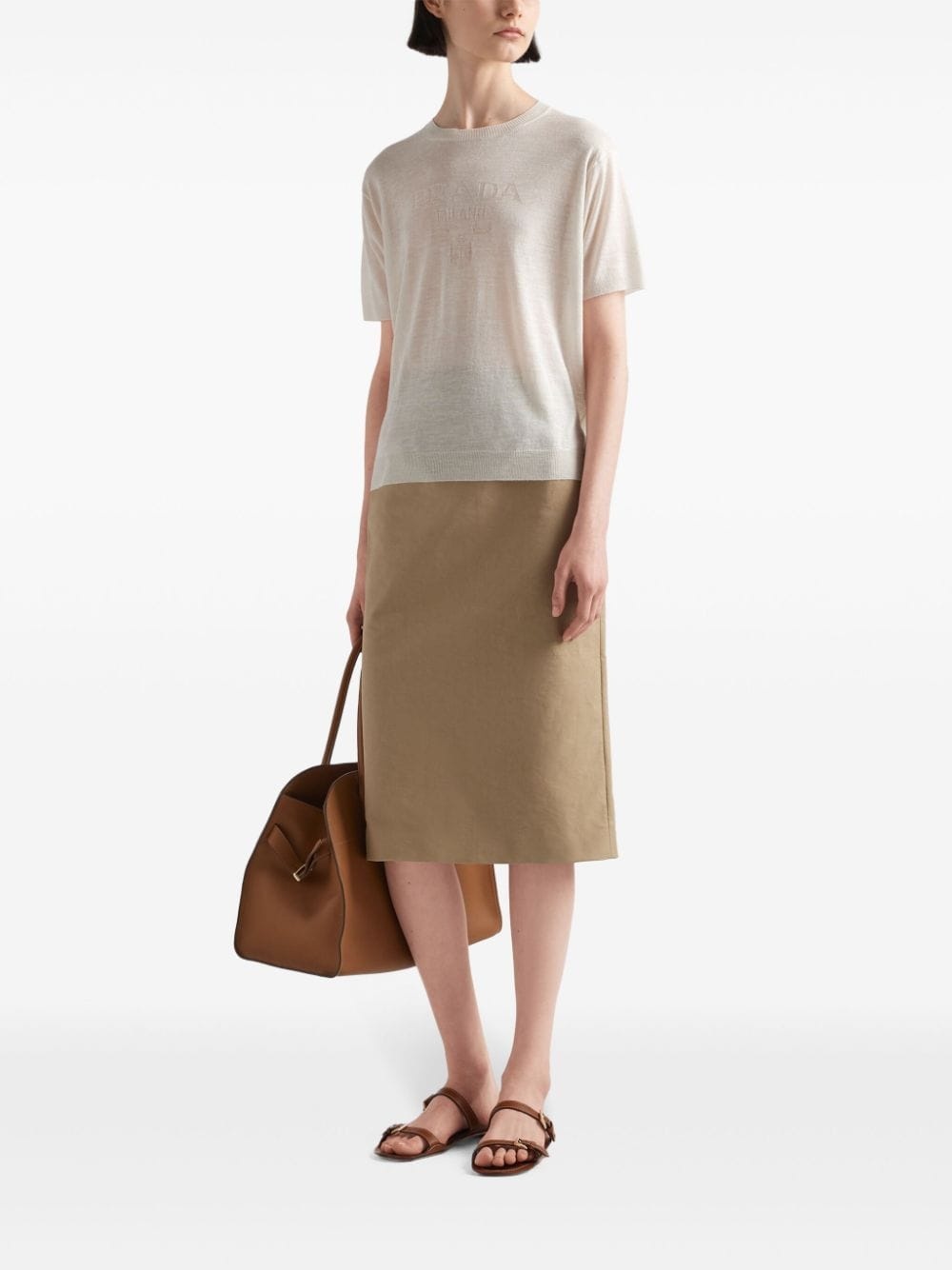 logo-jacquard silk jumper - 2