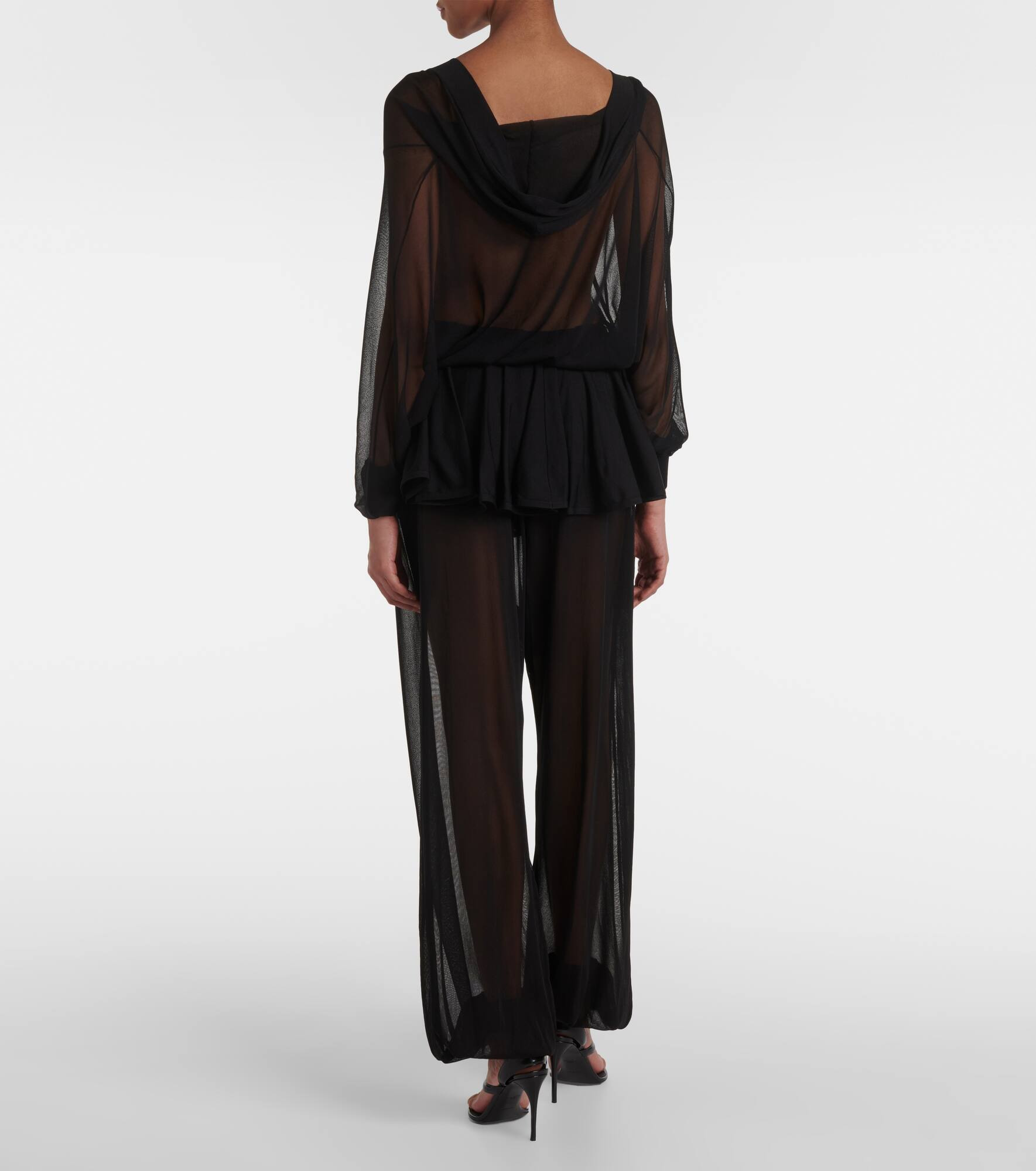 High-rise semi-sheer pants - 3