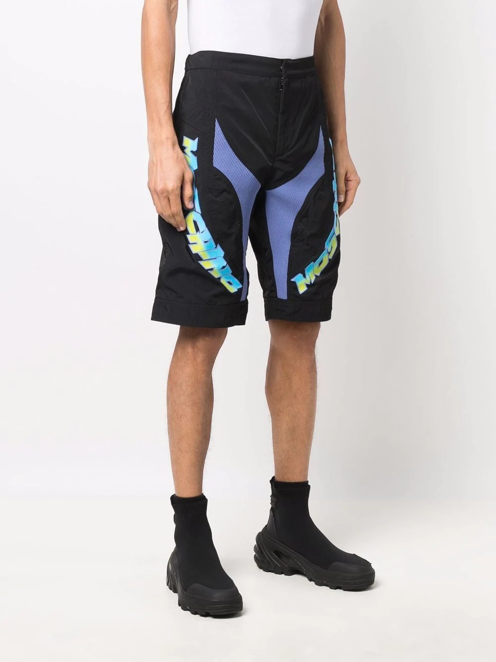 contrast-panel logo bermuda shorts - 3