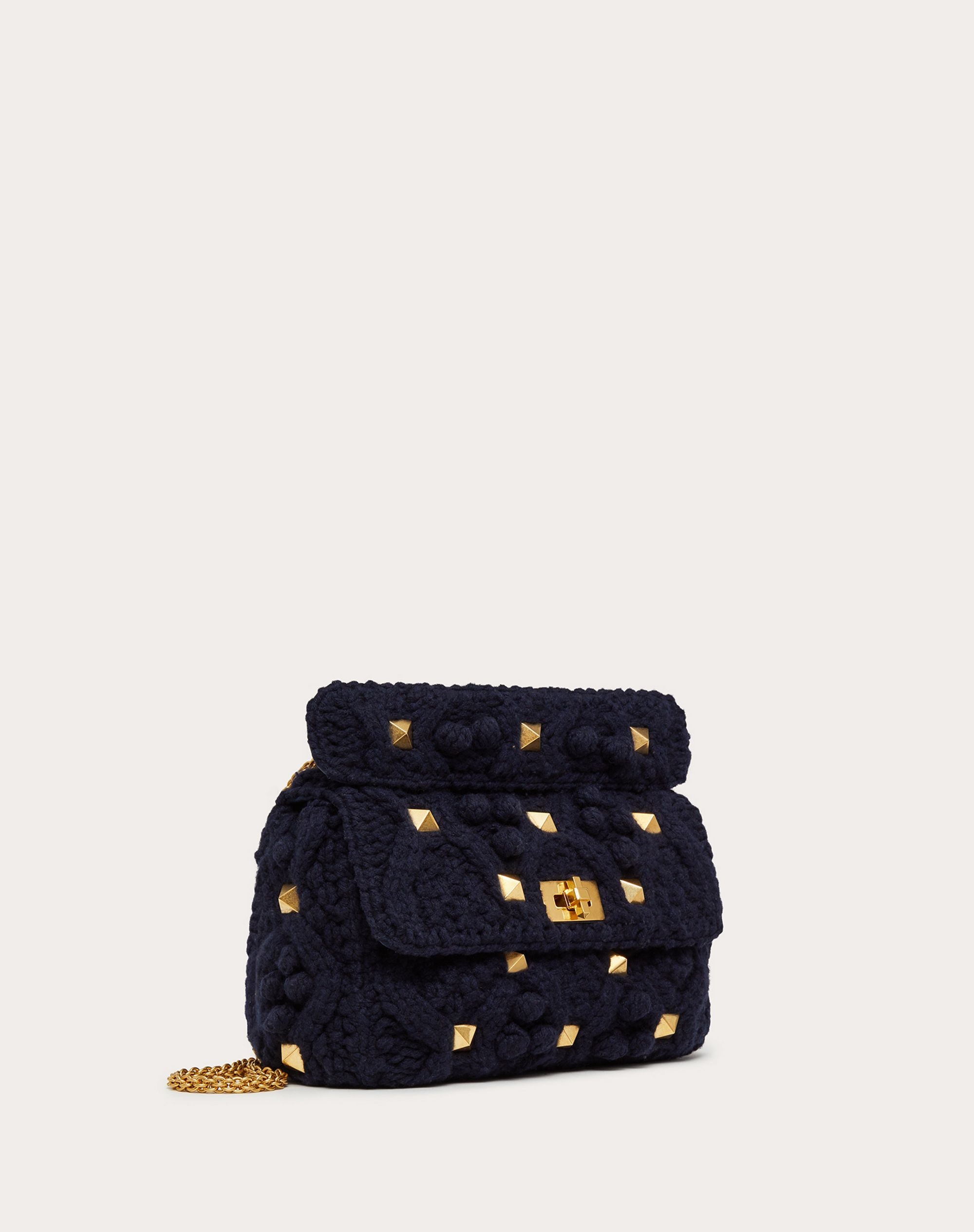 LARGE CASHMERE ROMAN STUD THE SHOULDER BAG WITH CHAIN - 2