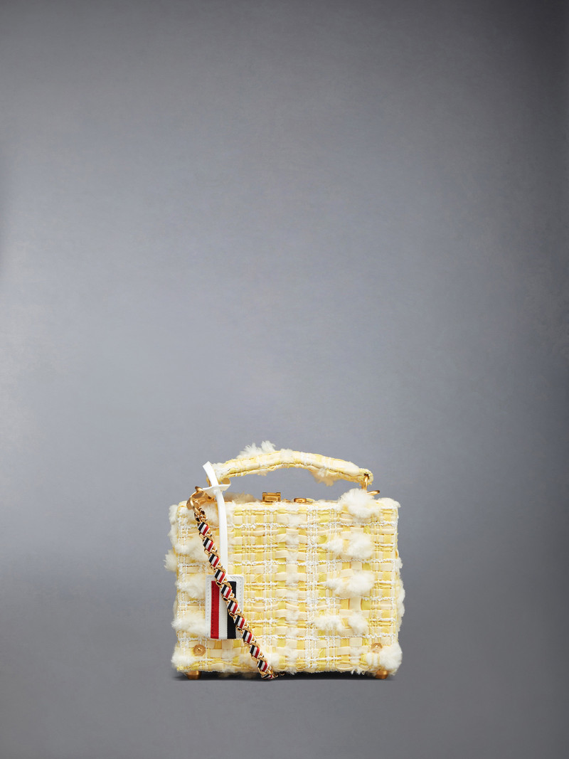 Twill Pouf Tweed Woven Chain Micro Attache Case 1