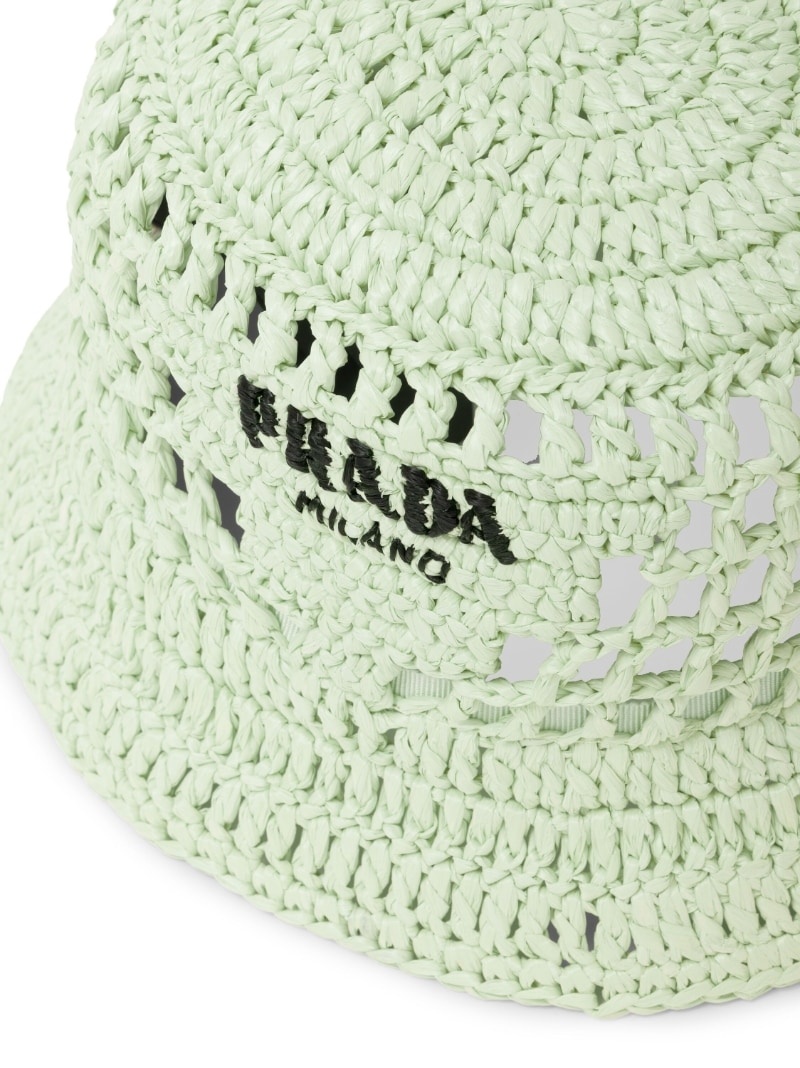 Prada logo-embroidered raffia bucket hat | farfetch | REVERSIBLE
