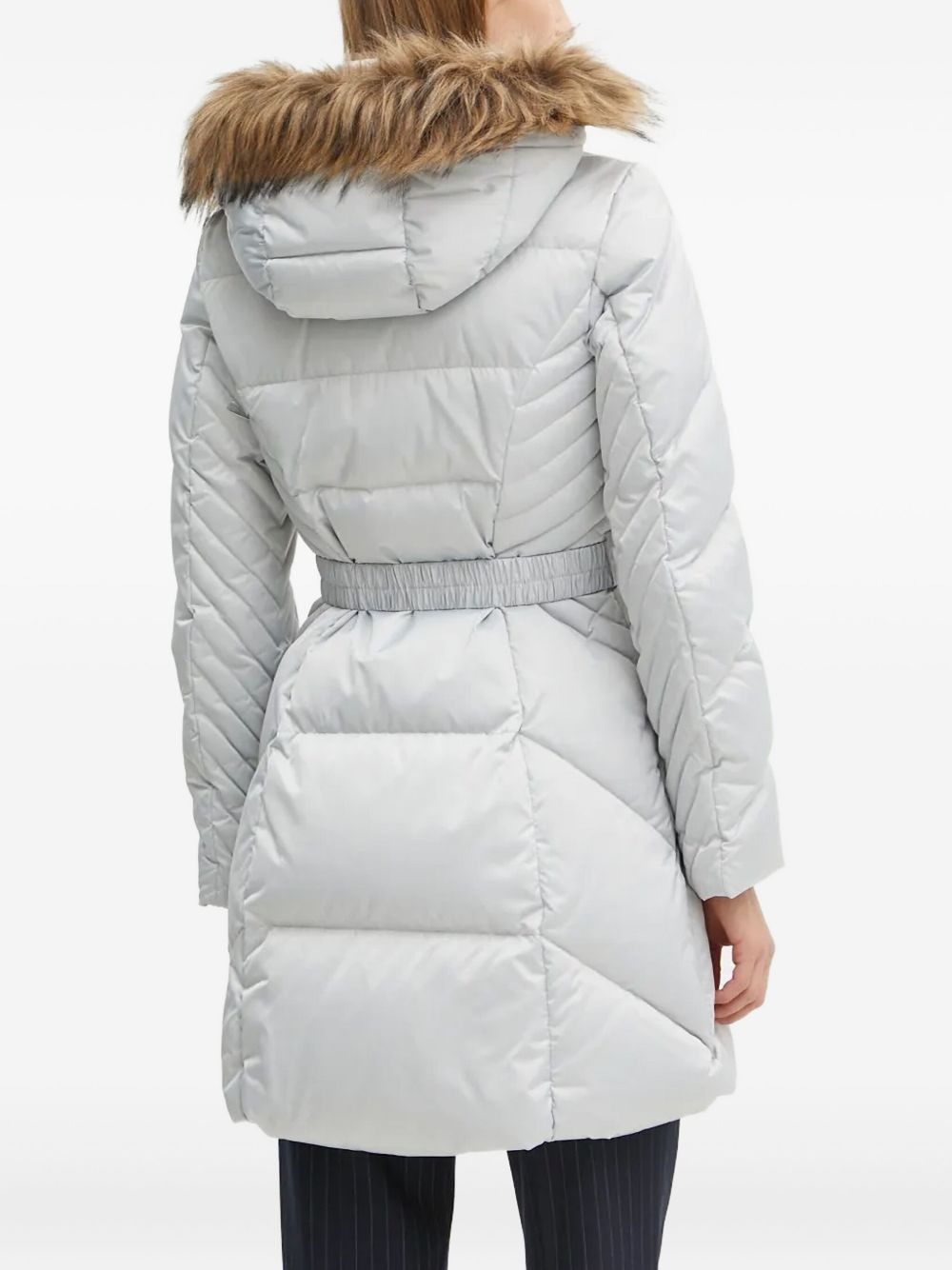quilted-pattern single-breasted coat - 3