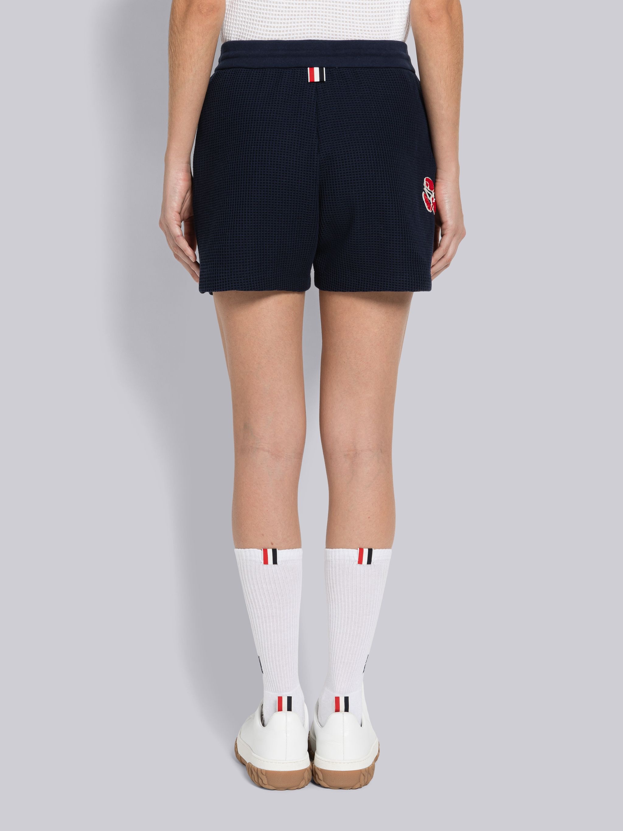 Sequin Lobster Mid-Thigh Shorts In Textured Check - 3