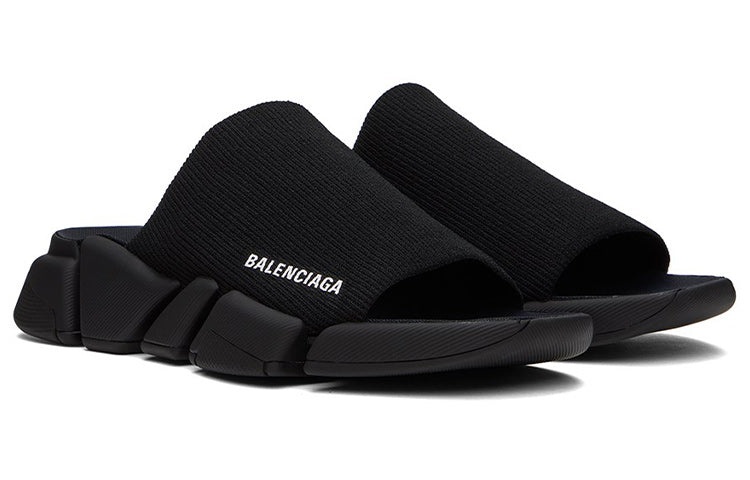 (WMNS) Balenciaga Speed 2.0 Slides 'Black Recycled Knit and Black Sole unit' 711452W2DB11000 - 3