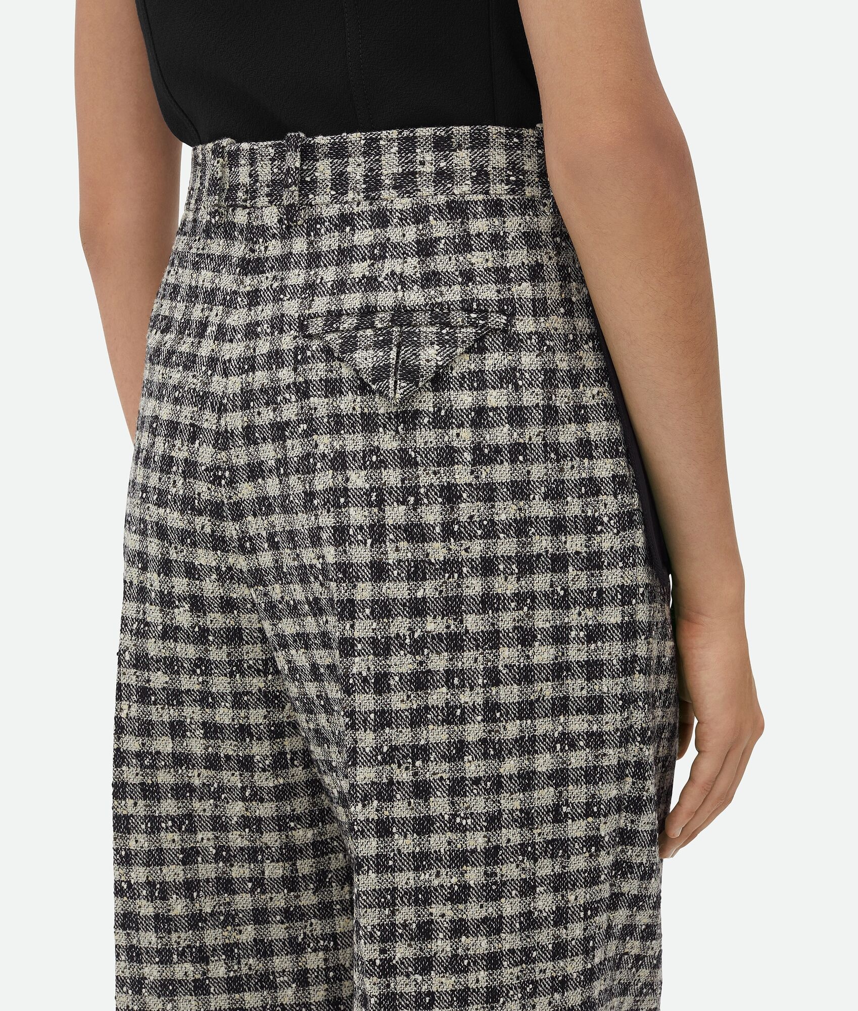Boucle Gingham Wool Trousers - 5