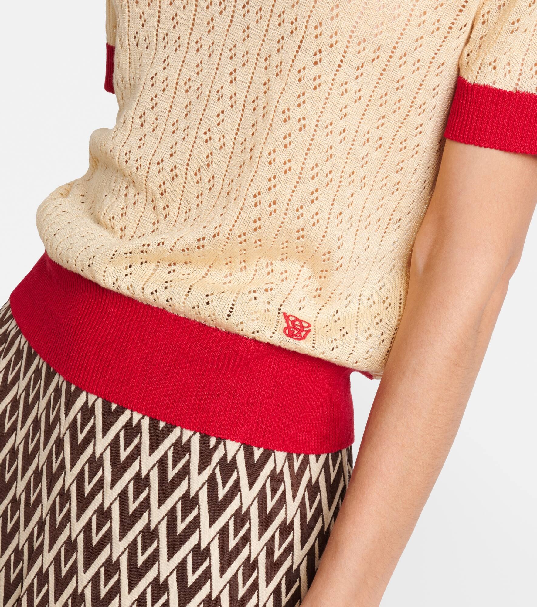 Linen-blend polo sweater - 5