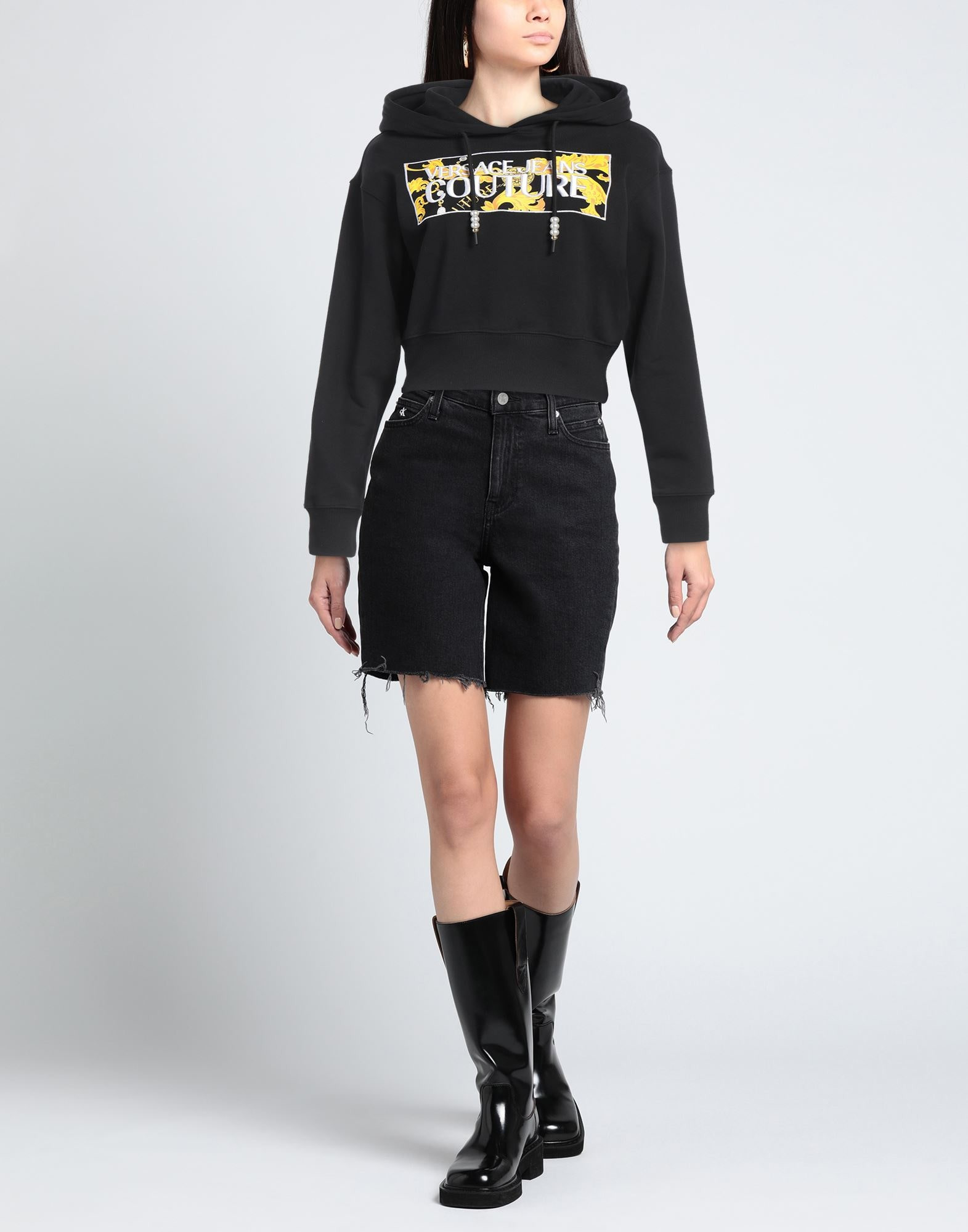 Black Women's Hooded Sweatshirt - 2