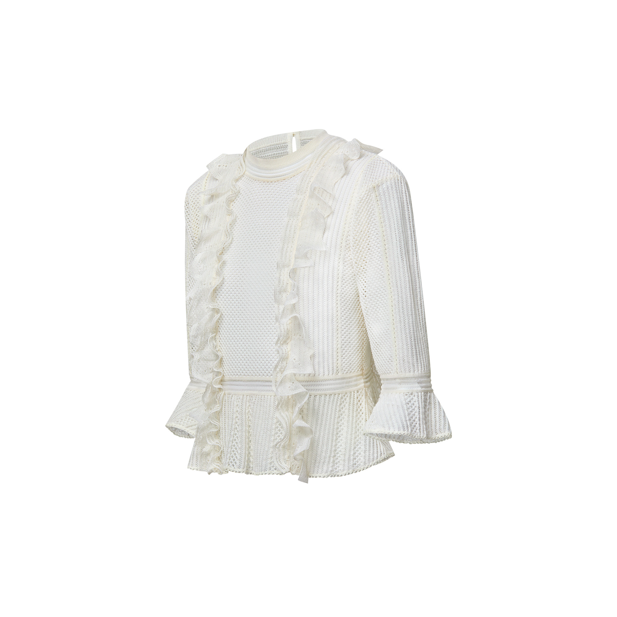 Mesh Knit Ruffle Top - 2