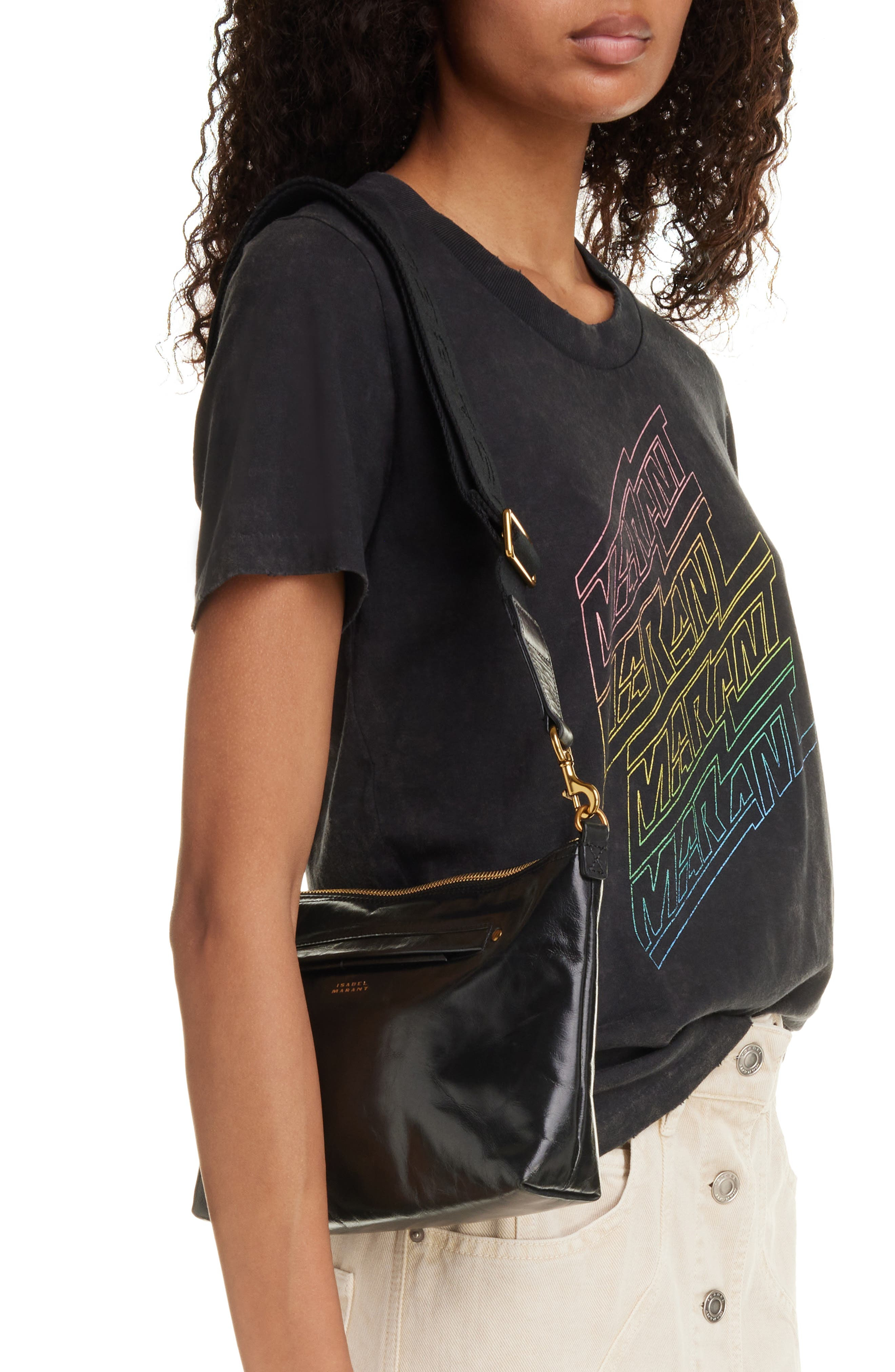 Isabel Marant Nessah Wardy Leather Crossbody Bag in Black at Nordstrom - 2