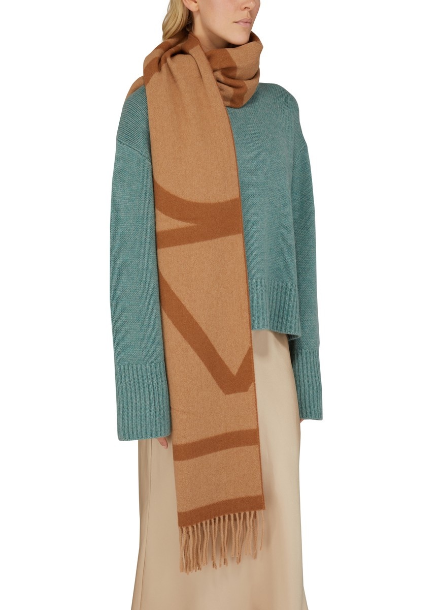Monogram jacquard wool scarf - 2