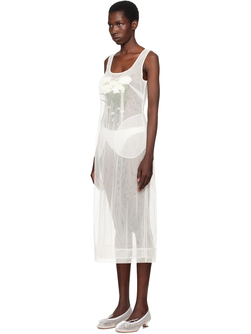 SSENSE Exclusive Bridal Capsule Carnation Dart Midi Dress - 4