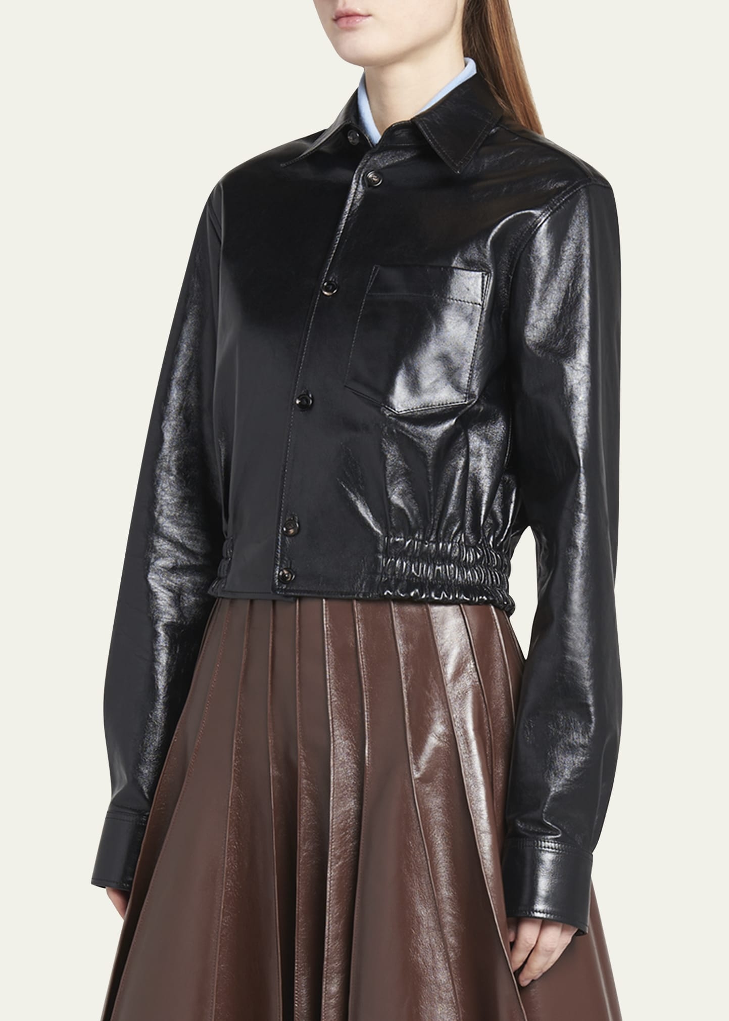 Smooth Nappa Leather Short Jacket - 4