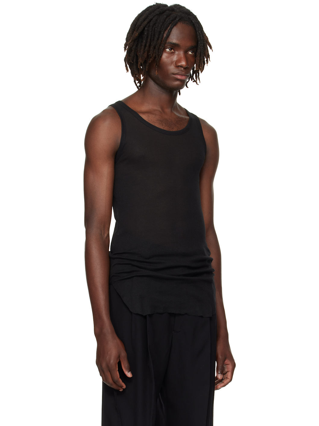 Black Boris Ruched Tank Top - 2
