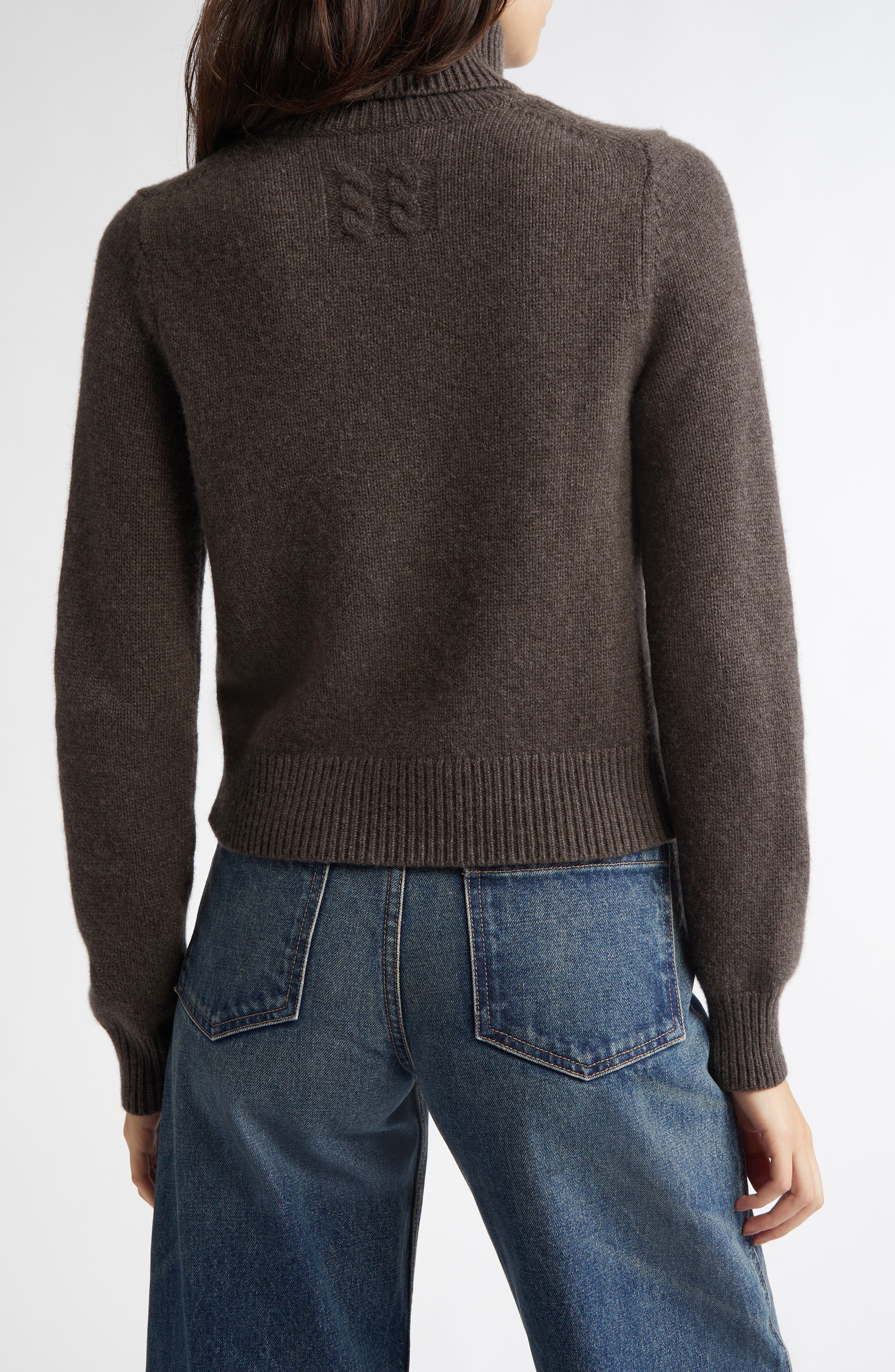 Nili Lotan Hollyn Cashmere Turtleneck Sweater in Dark Umber Melange at Nordstrom - 3