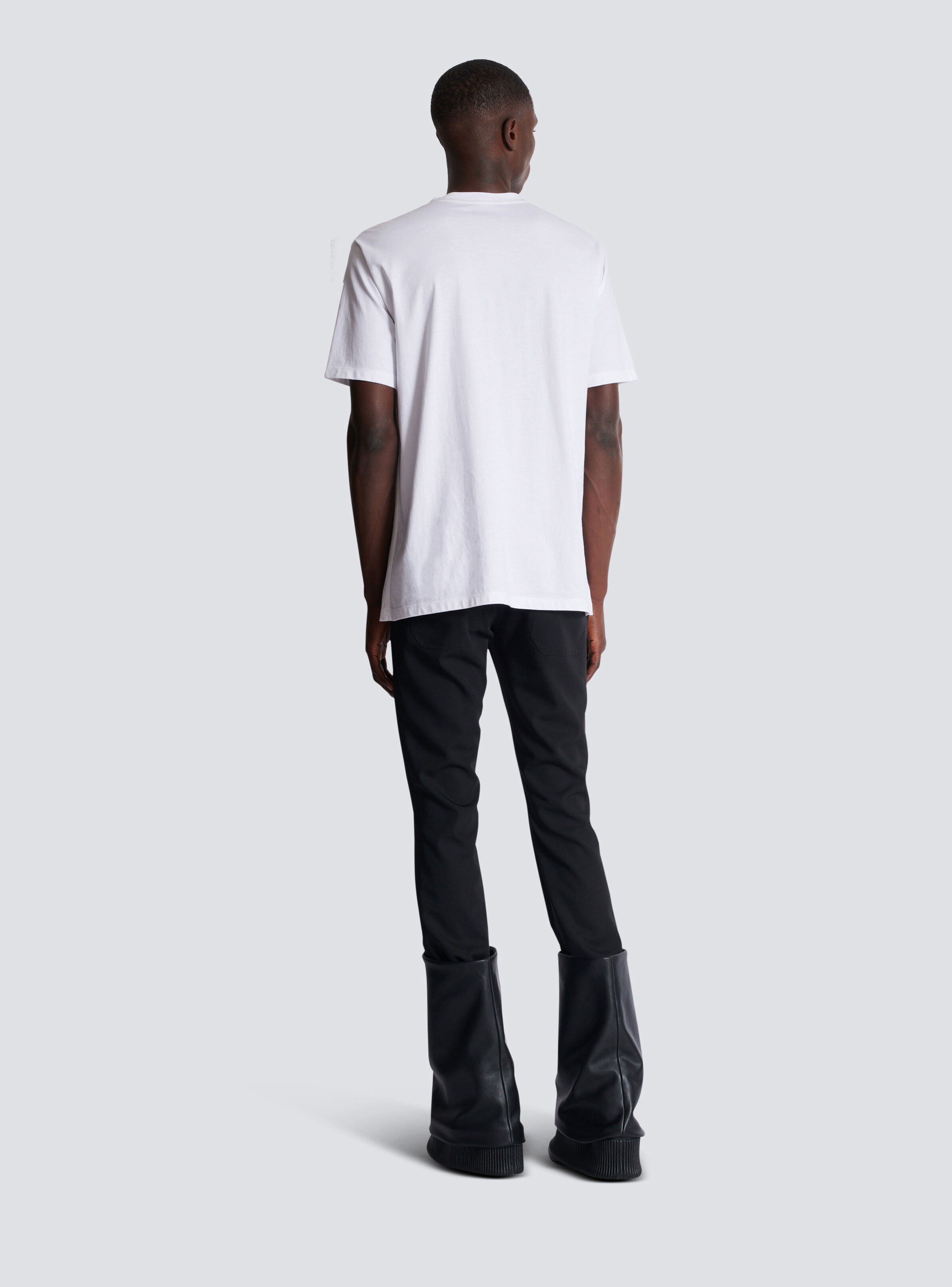 Embroidered T-shirt with Balmain "Love Letter" and Lips - 4