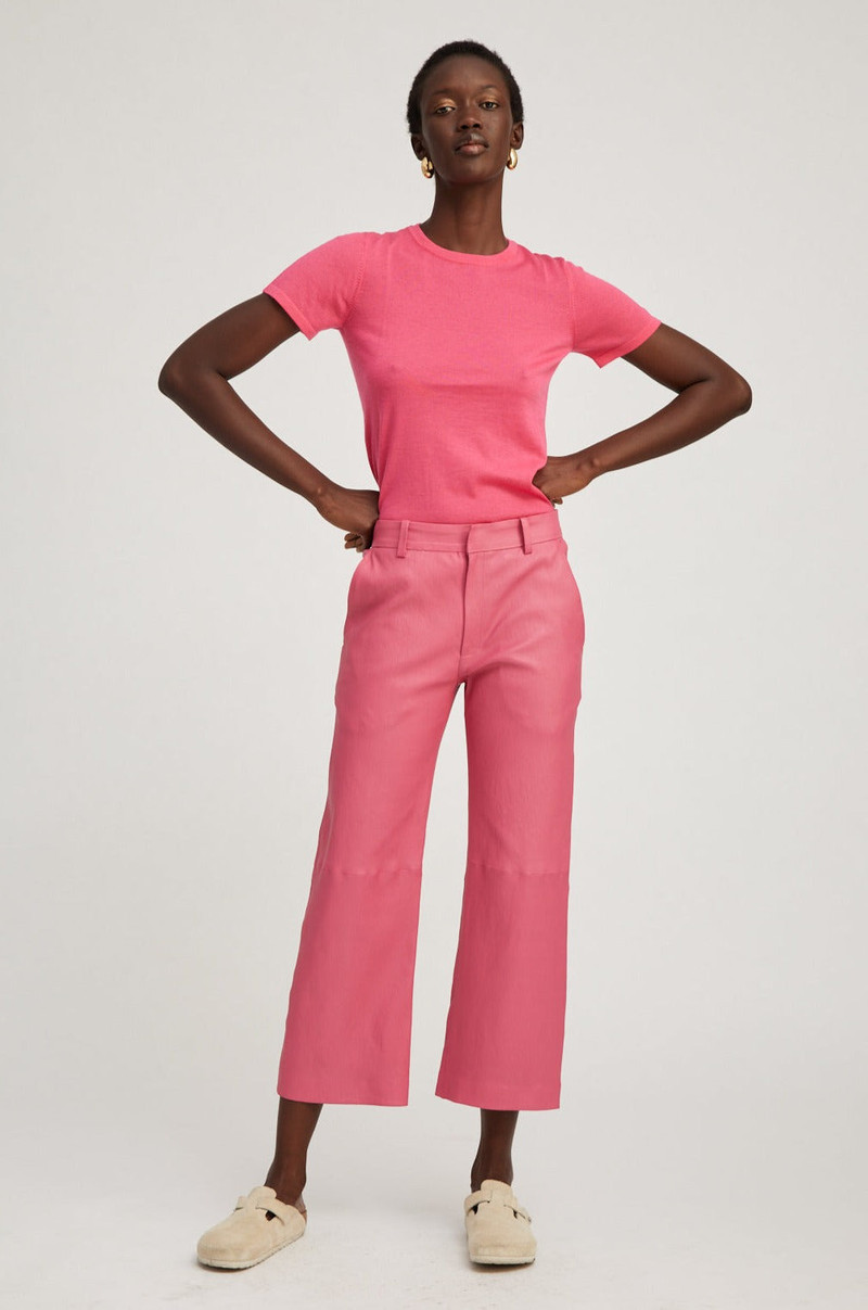 SPRWMN PINK ULTRA FINE CASHMERE TEE outlook
