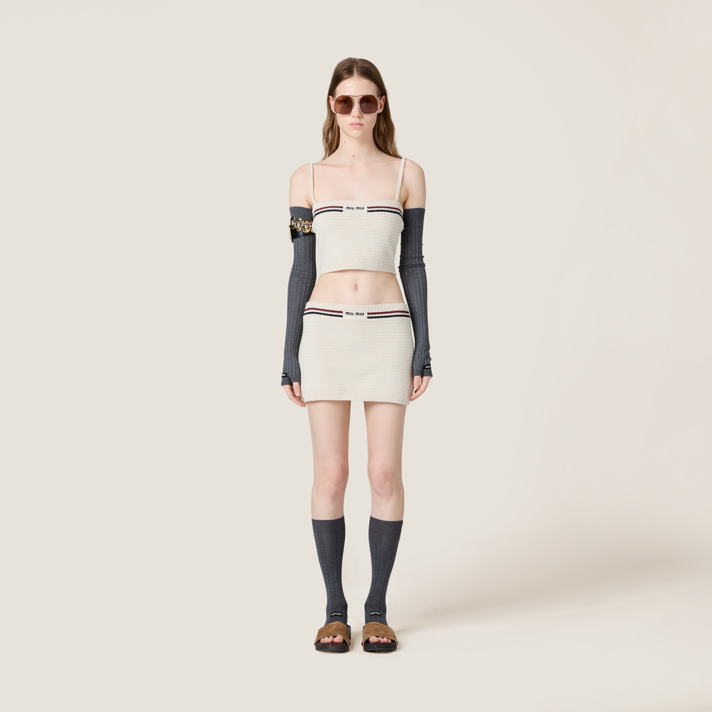 Cotton knit miniskirt - 2