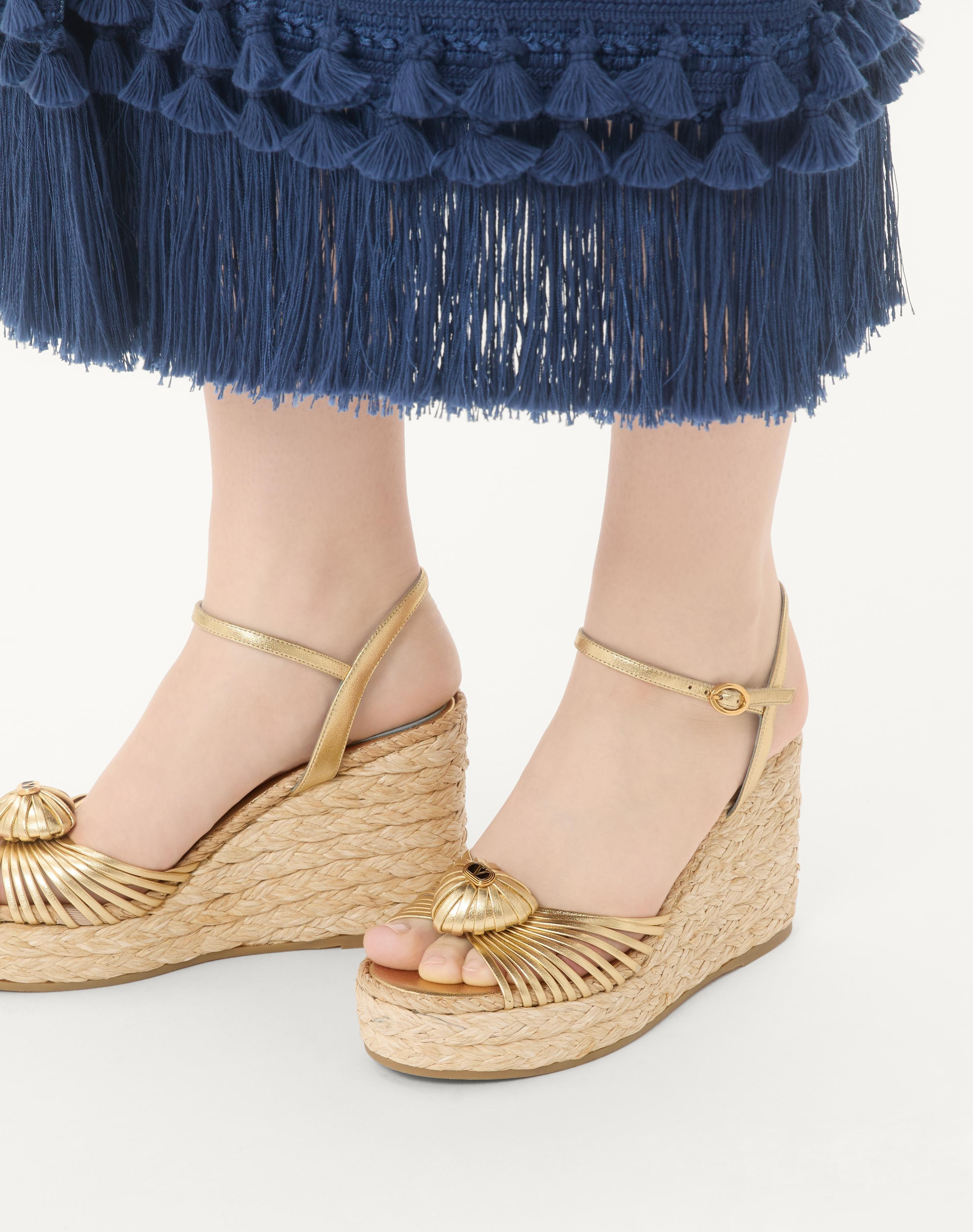 ROYAL WEDGE SANDAL IN LAMINATED NAPPA LEATHER 100MM - 2