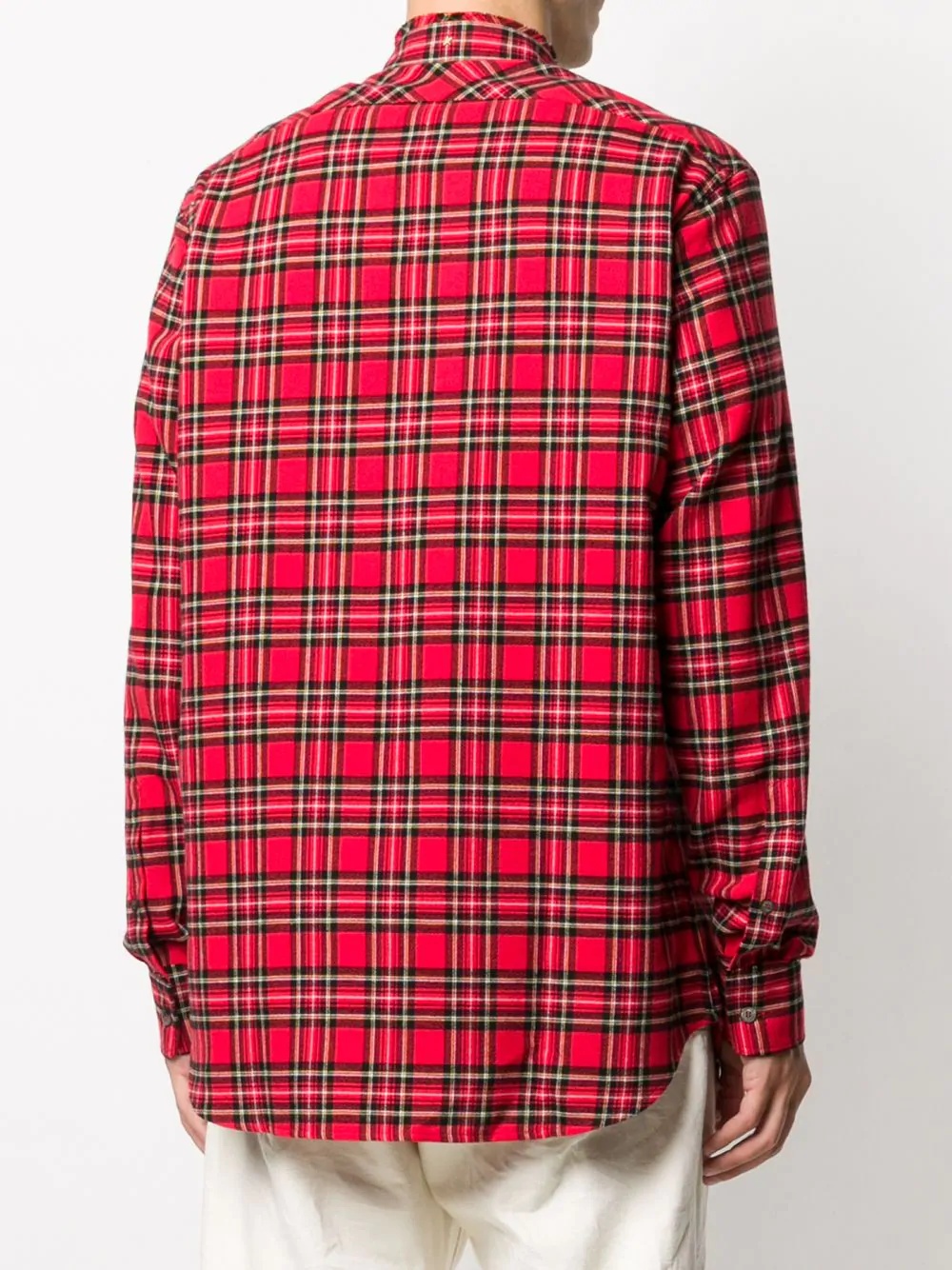 tartan print ruffled shirt - 4