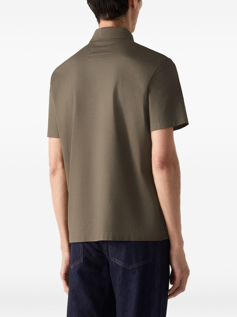 dark taupe cotton polo shirt 3