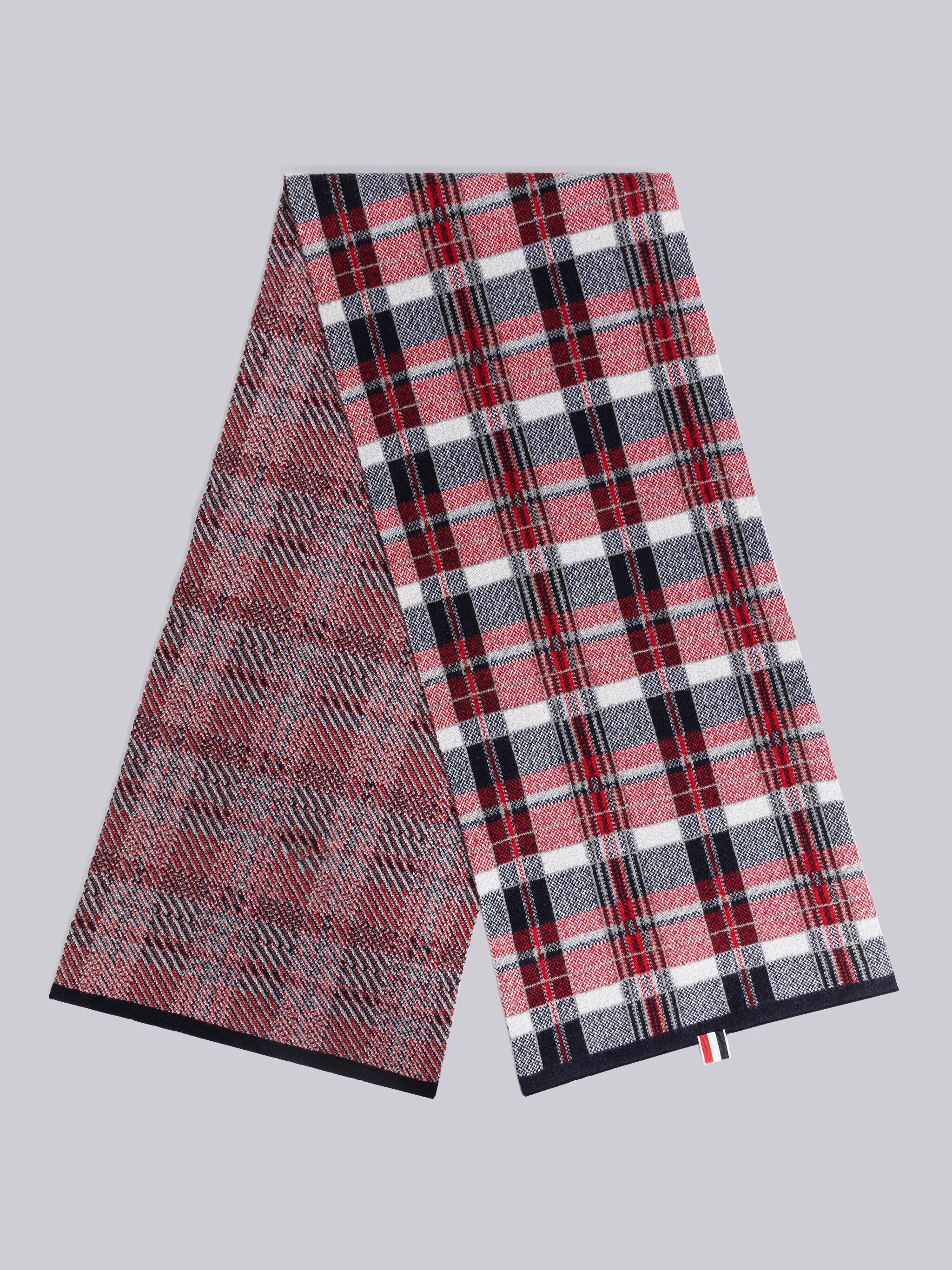 Thom Browne MADRAS CASHMERE JACQUARD SCARF | REVERSIBLE
