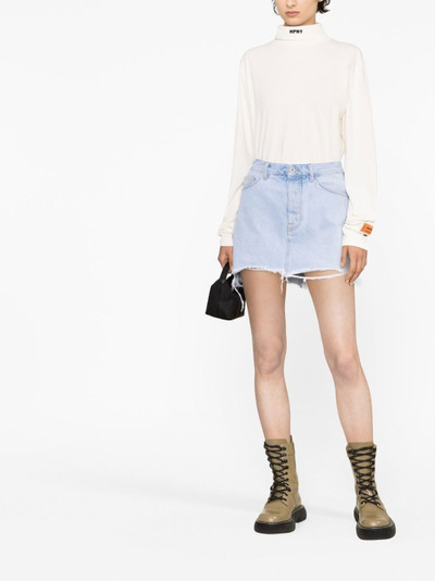 Off-White distressed denim miniskirt outlook
