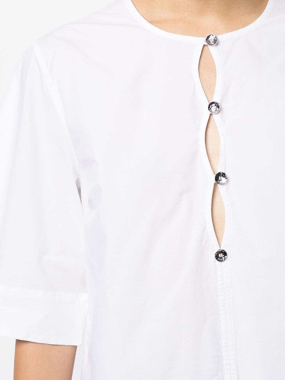 cut-out poplin blouse - 5