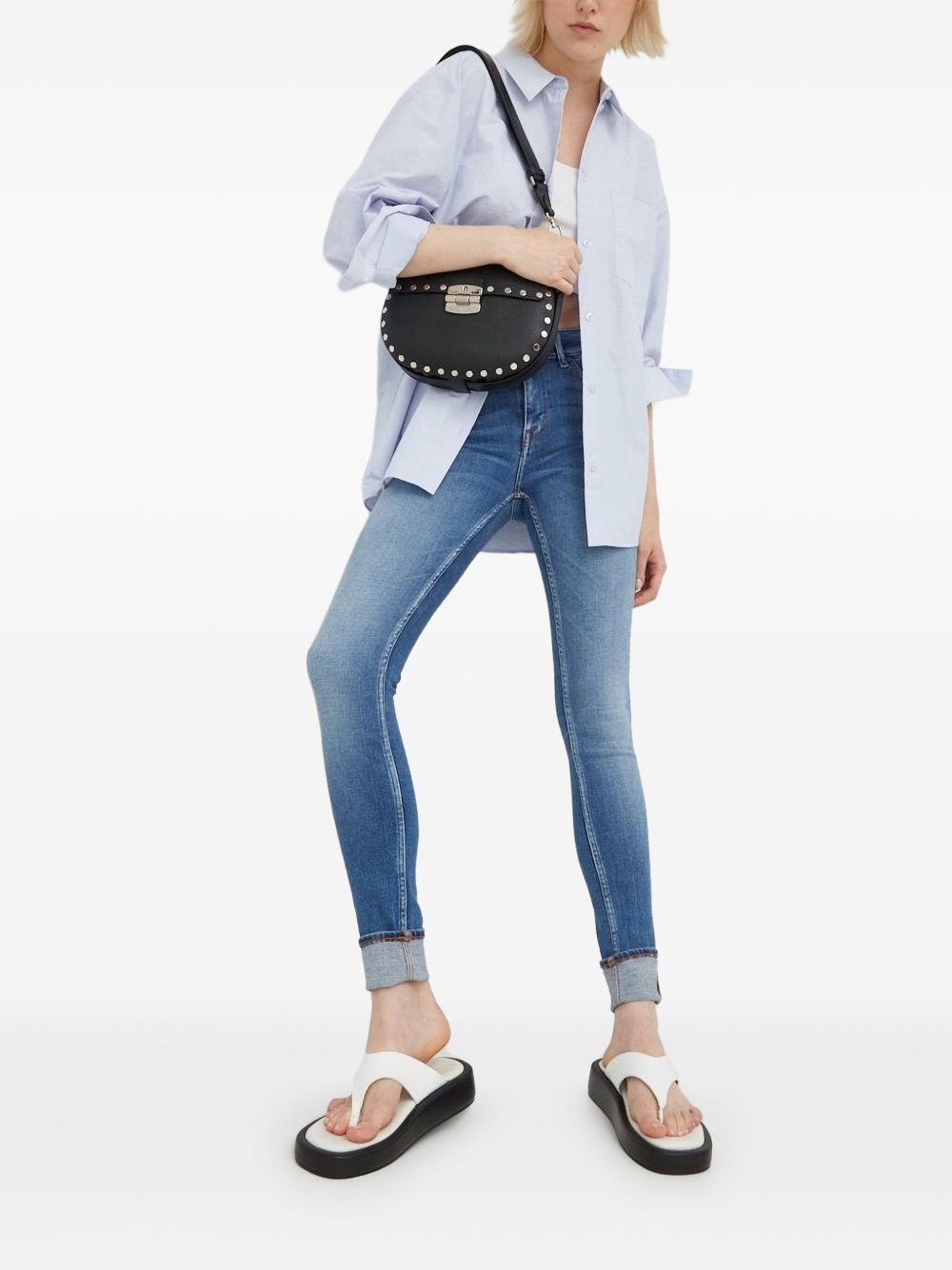 turn-up denim jeans - 2