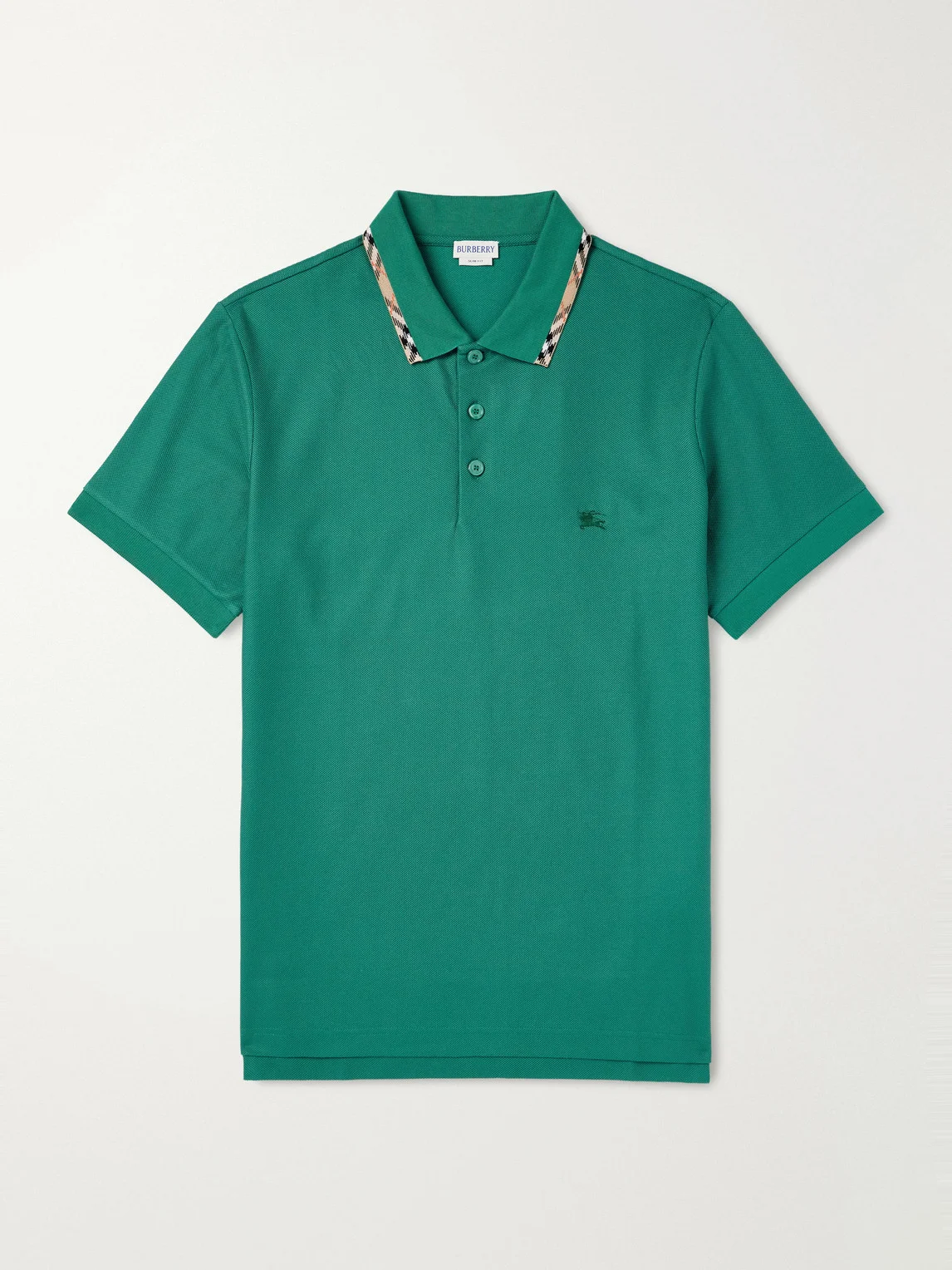 Logo-Embroidered Checked Cotton-Piqué Polo Shirt - 1
