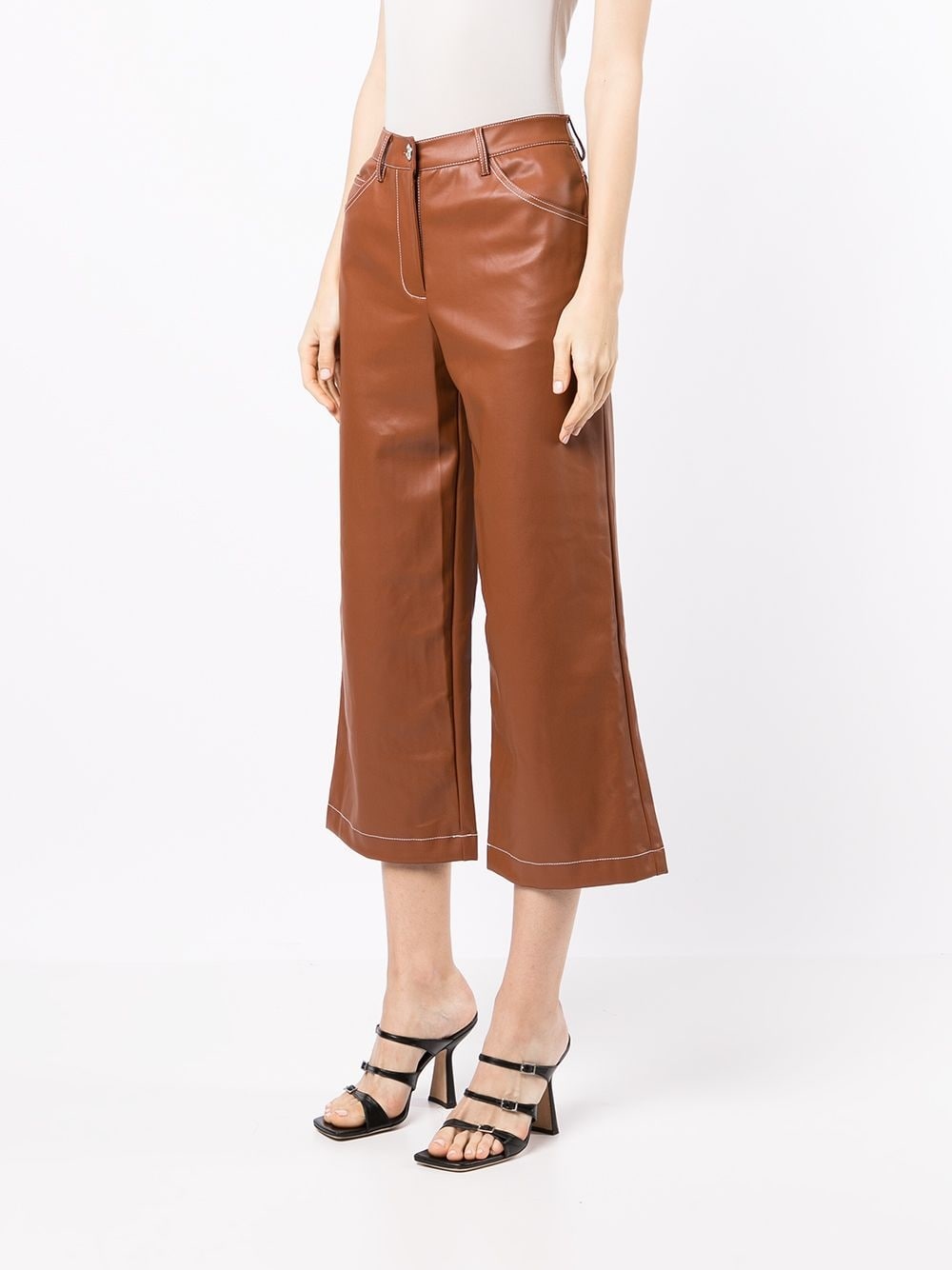 Domino cropped wide leg trousers - 3