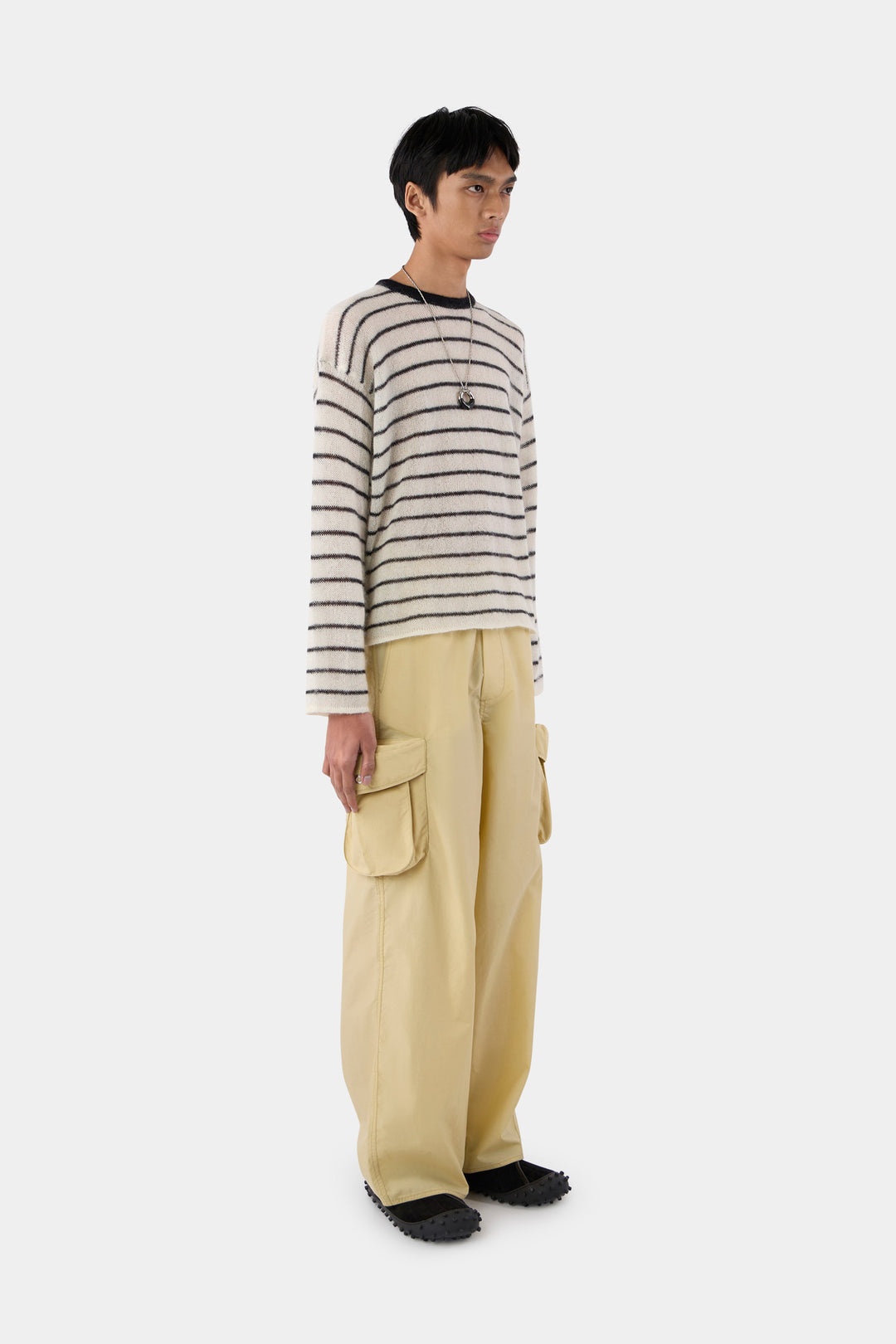 ELASTIC CARGO PANTS / beige - 3