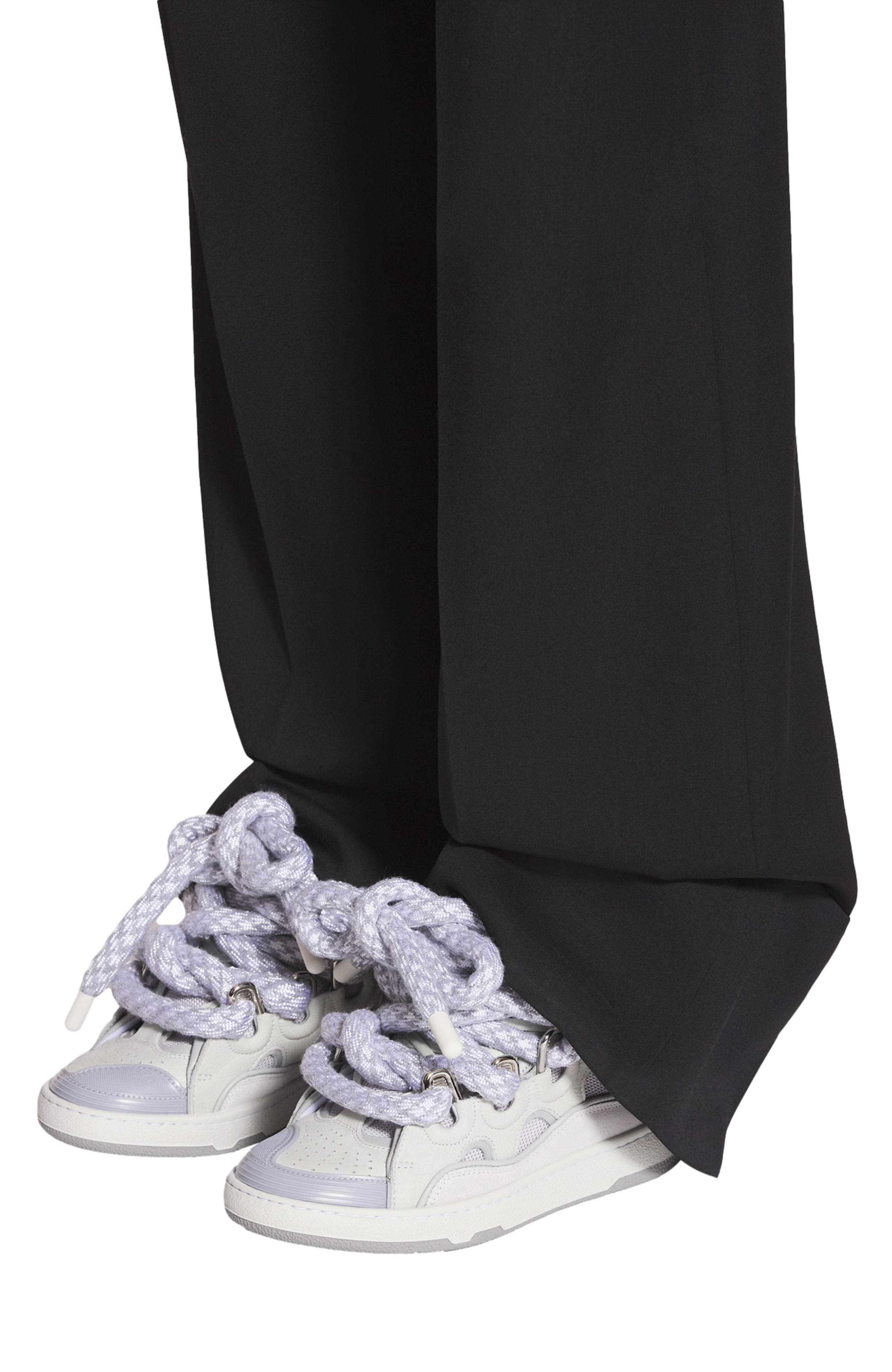 Lanvin Curb Sneakers In Leather With Snake Laces For Women in White at Nordstrom - 6
