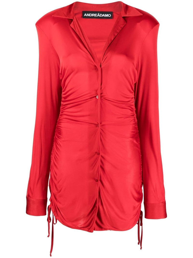 v-neck ruched dress 1