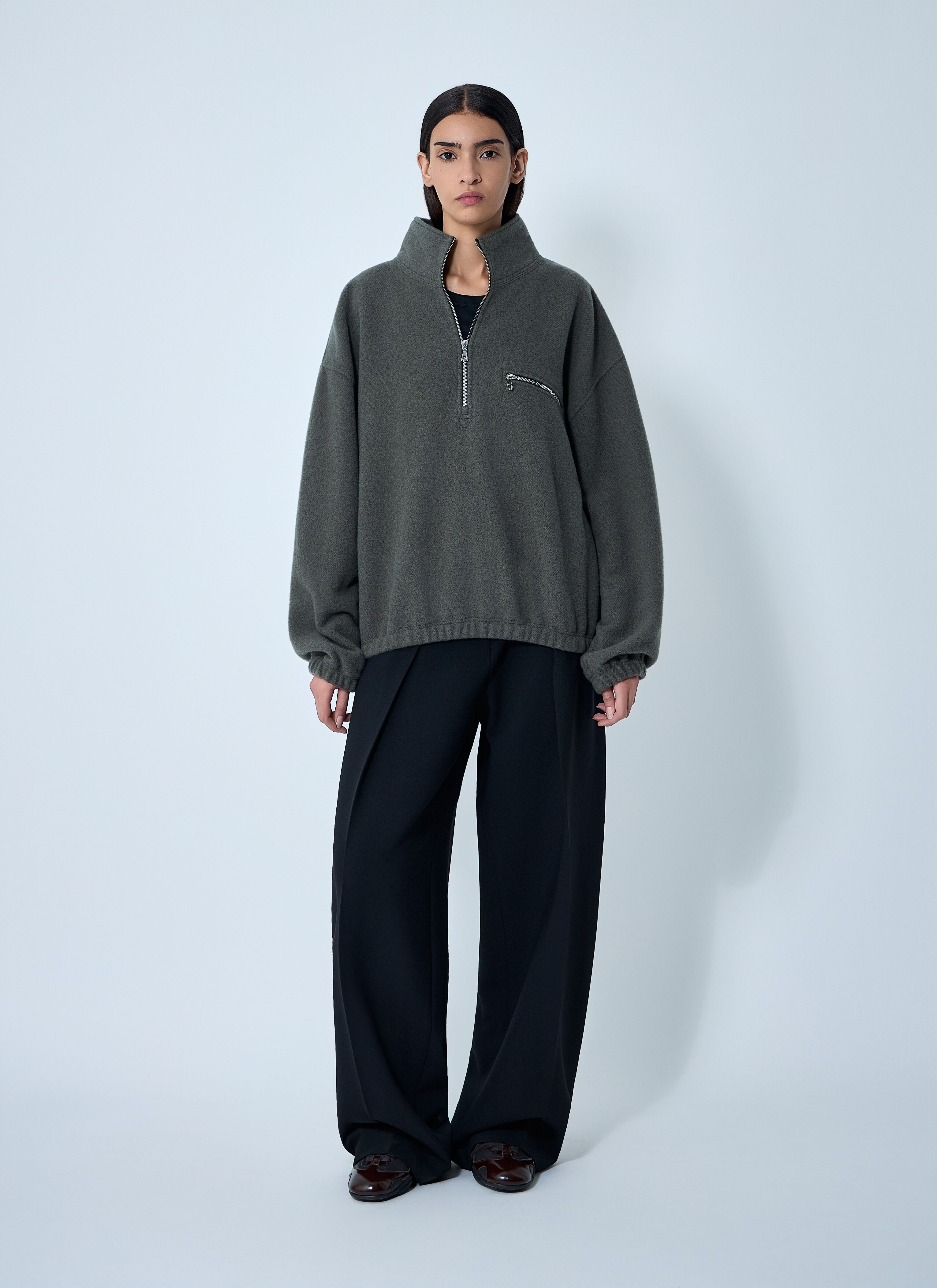 Zip-Up Fleece Sweatshirt - 2
