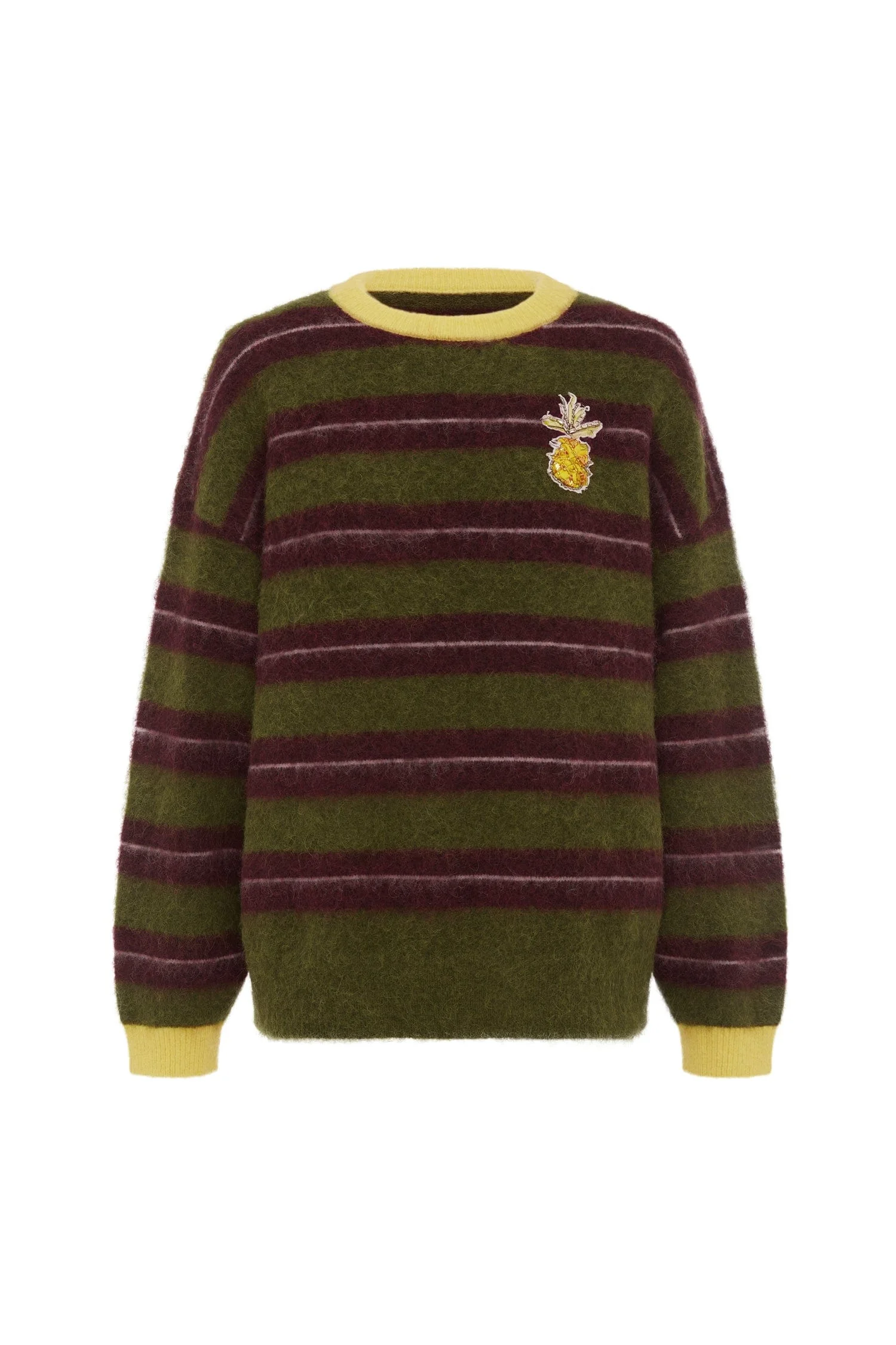 Domenica Olive Stripe Sweater - 1