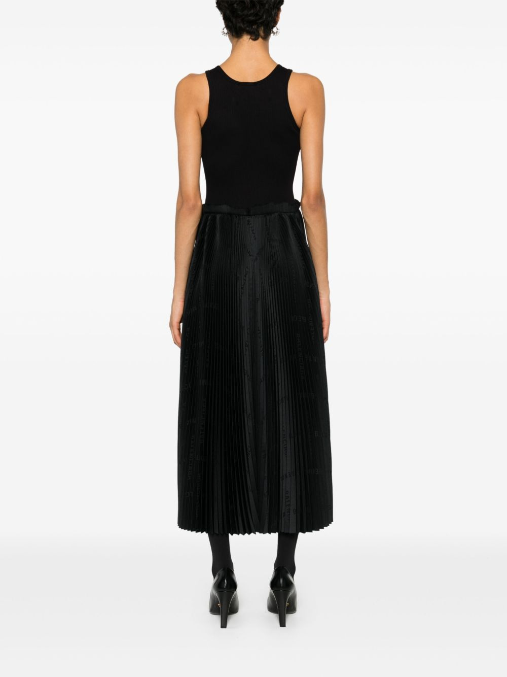 scoop-neck pleated midi dress - 4